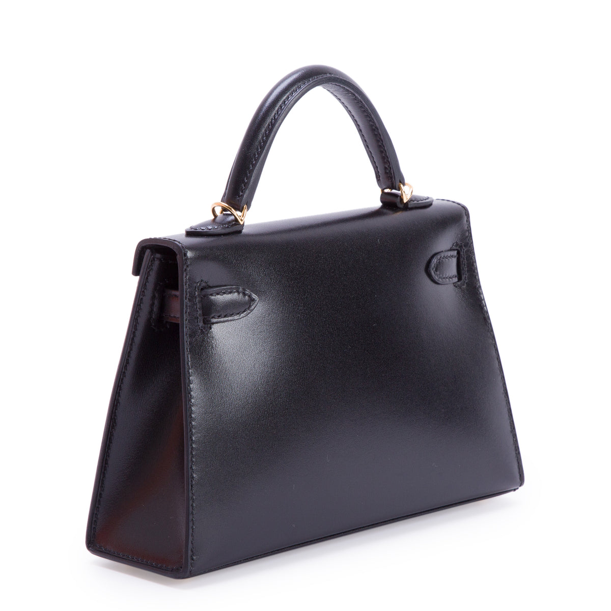 Hermes 2026 Noir Box Mini Kelly Sellier 20 w/ Box & Strap