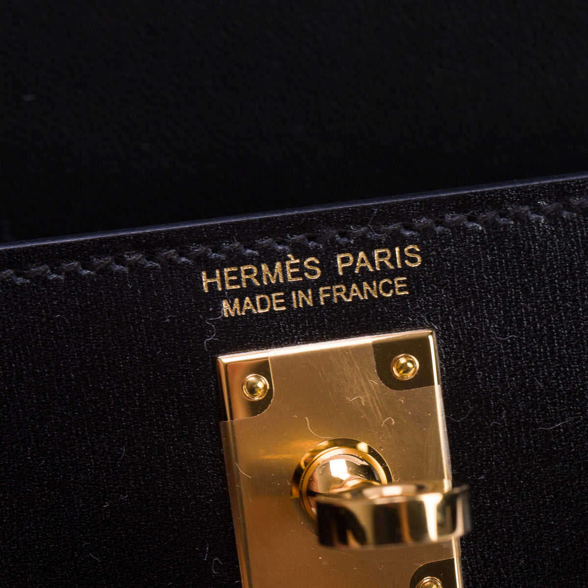 Hermes 2026 Noir Box Mini Kelly Sellier 20 w/ Box & Strap