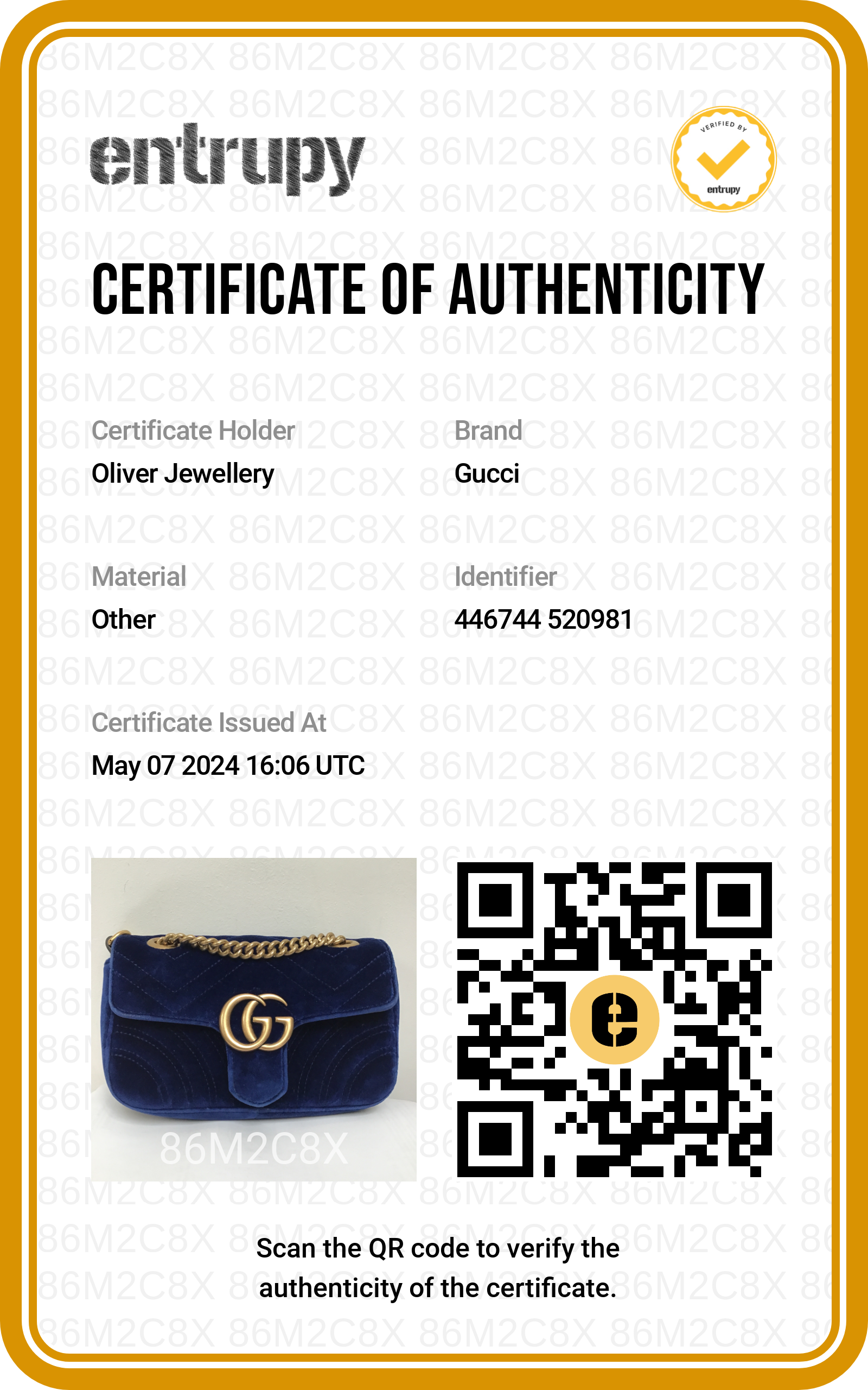 Gucci Blue Velvet Matelasse GG Marmont Mini Shoulder Bag