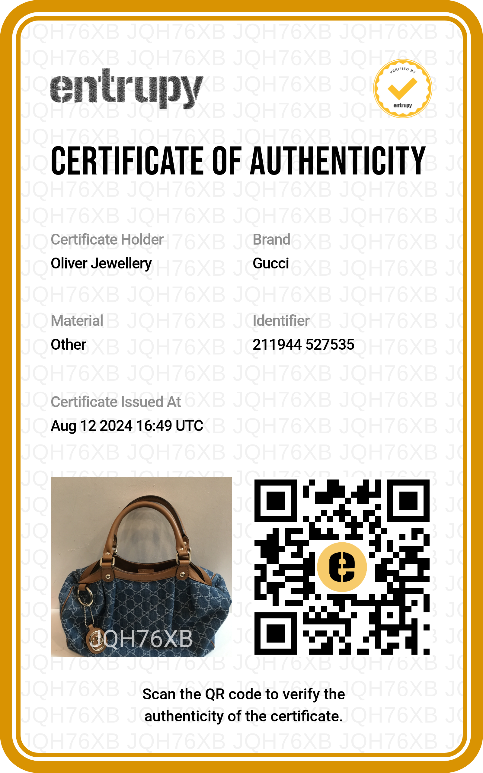 Gucci Blue GG Denim Medium Sukey Tote w/ Box