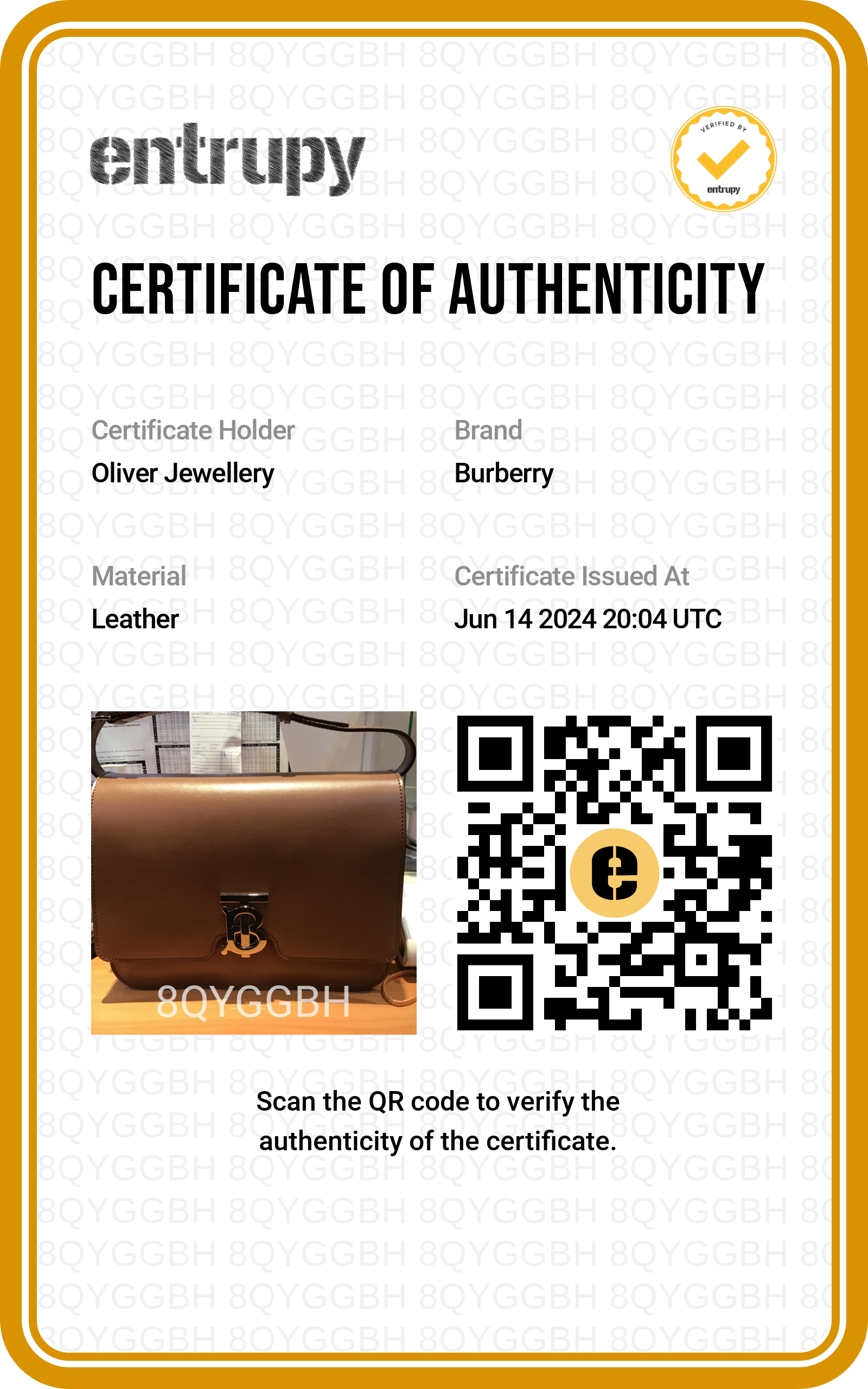 Burberry Brown Smooth Calfskin Leather Medium TB Shoulder Bag