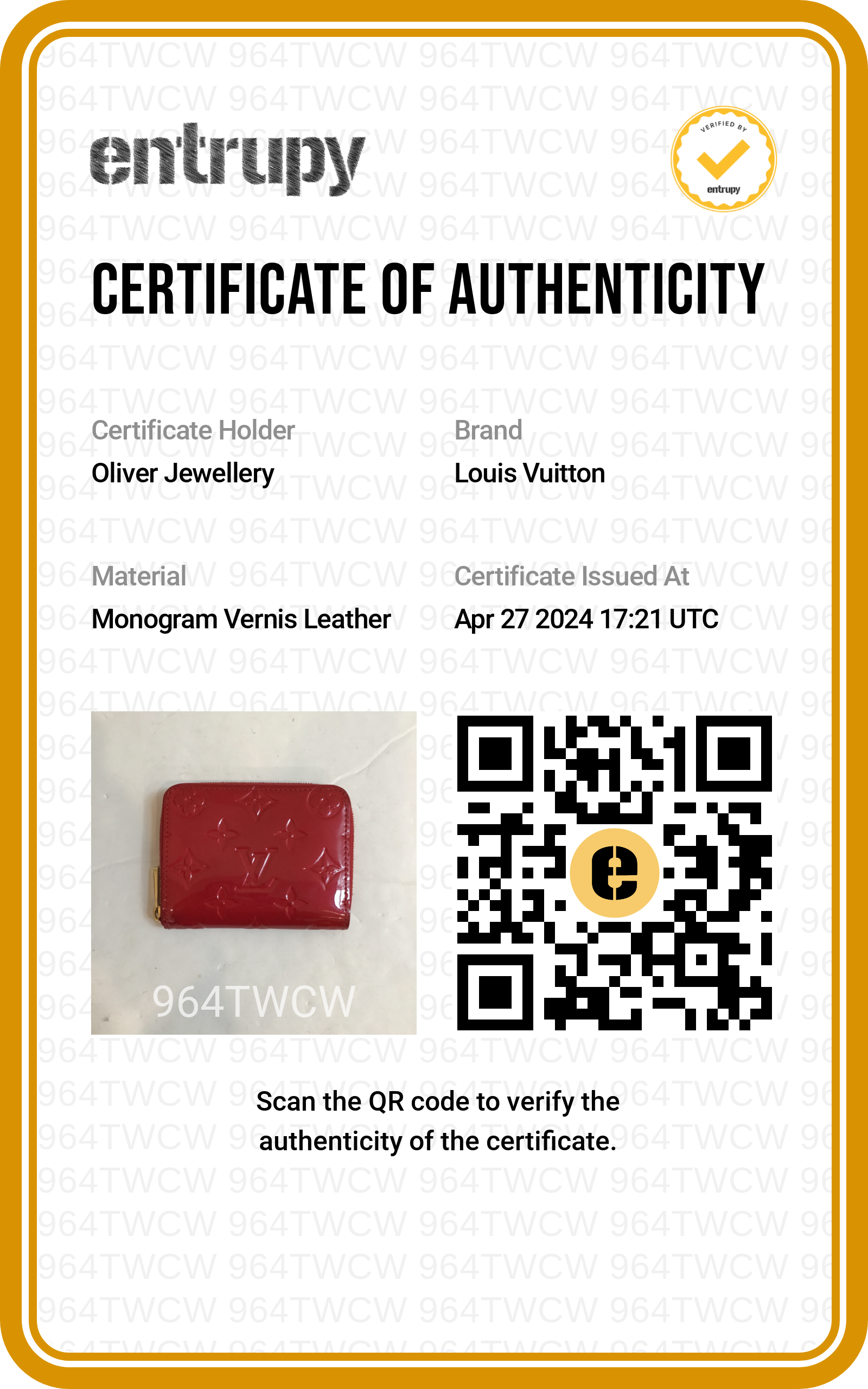 Louis Vuitton 2022 Red Monogram Vernis Leather Zippy Coin Purse w/ Box