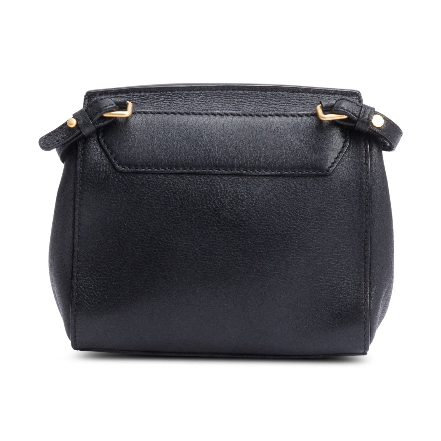 MCM Black Calf Leather Python Trim Flap Crossbody