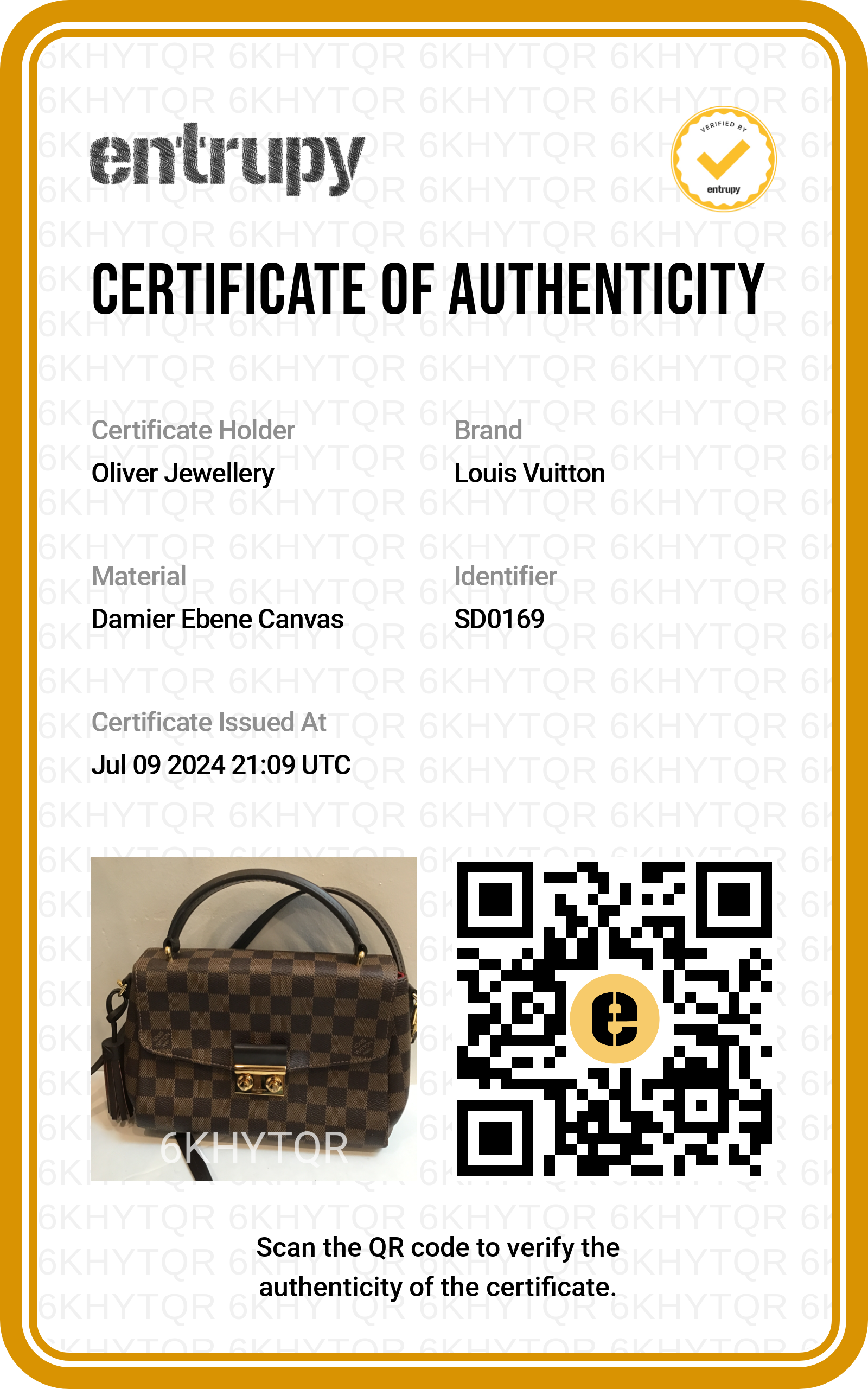 Louis Vuitton Damier Ebene Croisette Bag w/ Strap