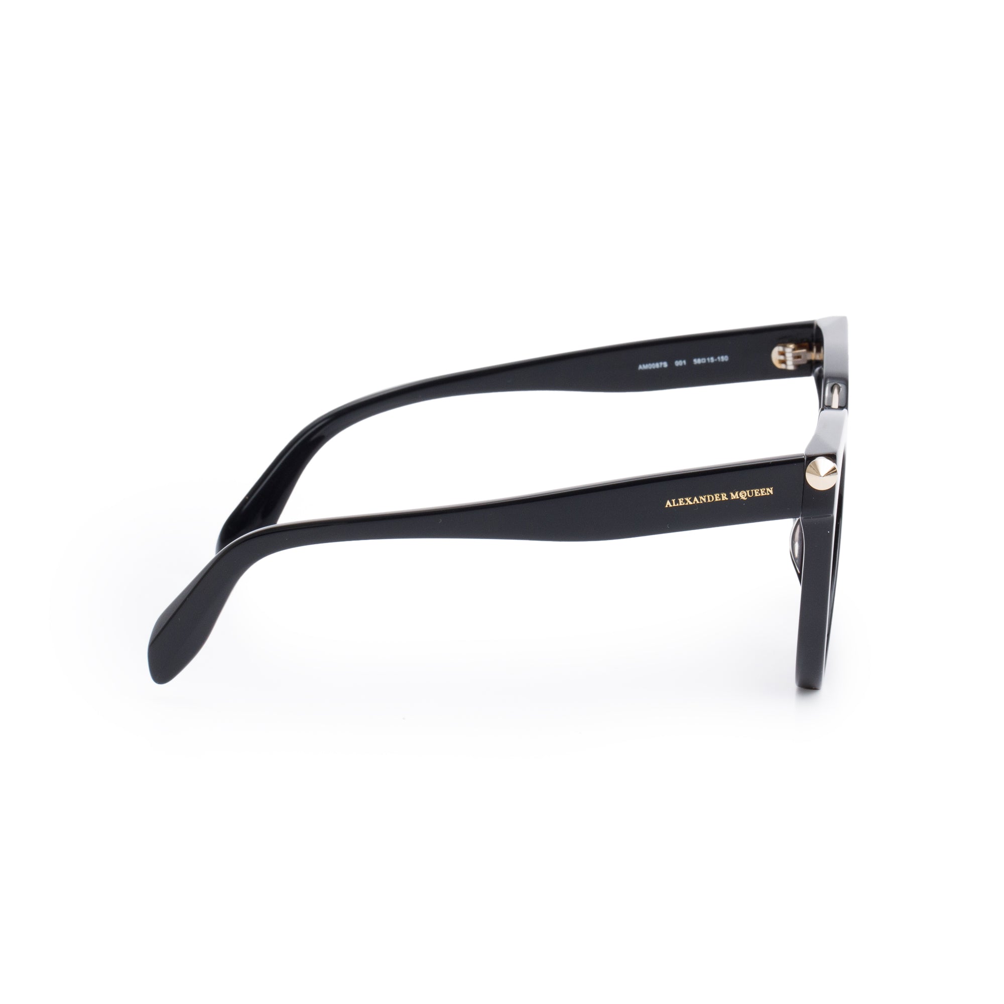 Alexander McQueen AM0087S Black Acetate Aviator Gradient Sunglasses