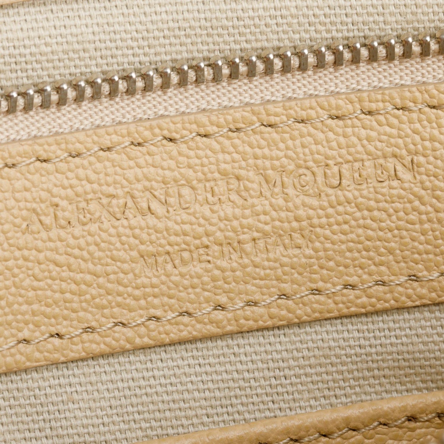 Alexander McQueen Beige Calfskin Leather Heroin Tote