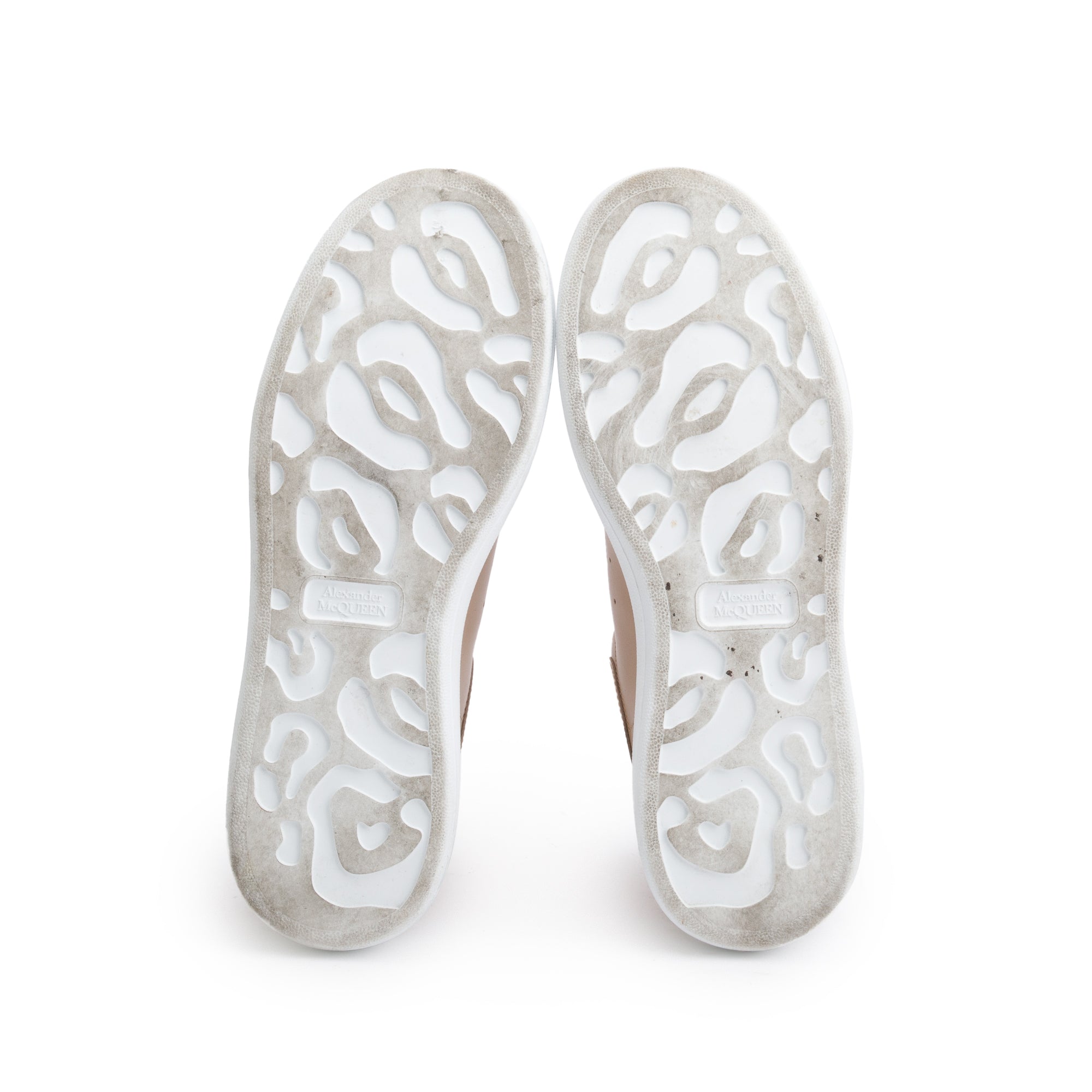 Alexander McQueen Beige Calfskin Leather Oversized Sneakers, Size 42 w/ Box