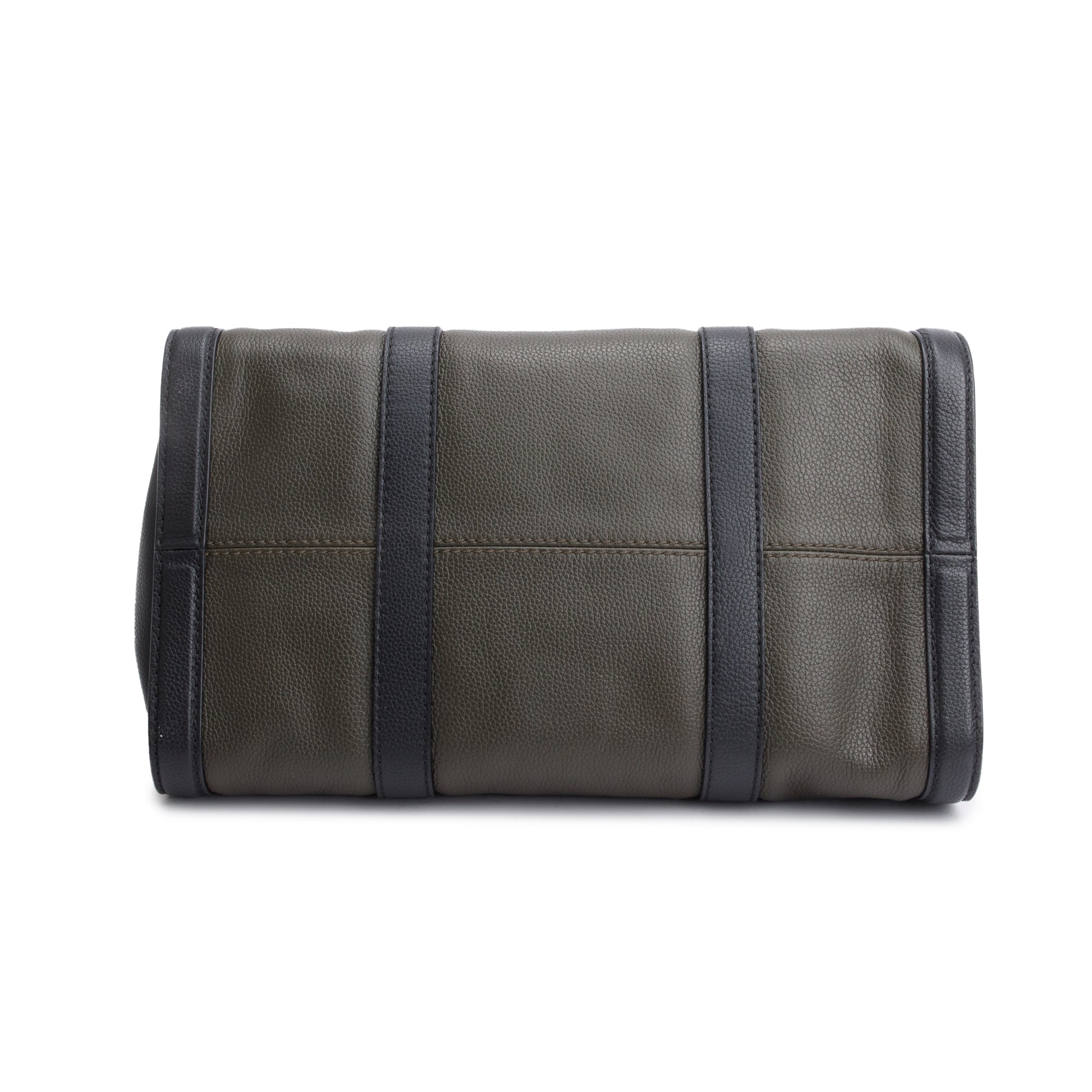 Alexander McQueen Black Calfskin Leather Large Padlock Zip Around Tote w/ Strap