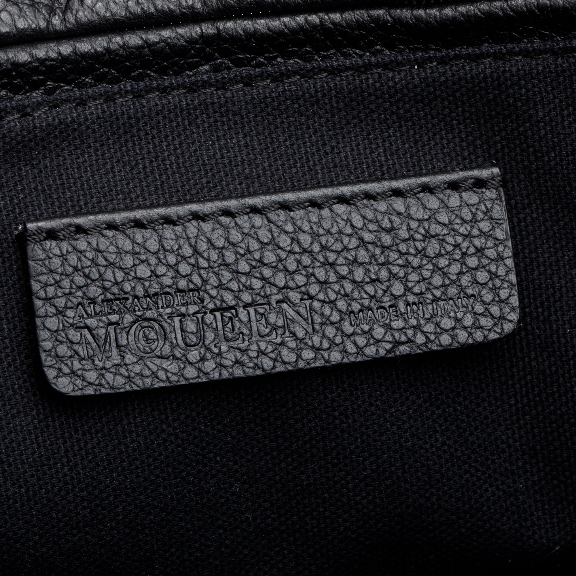 Alexander McQueen Black Calfskin Leather Large Padlock Zip Around Tote w/ Strap