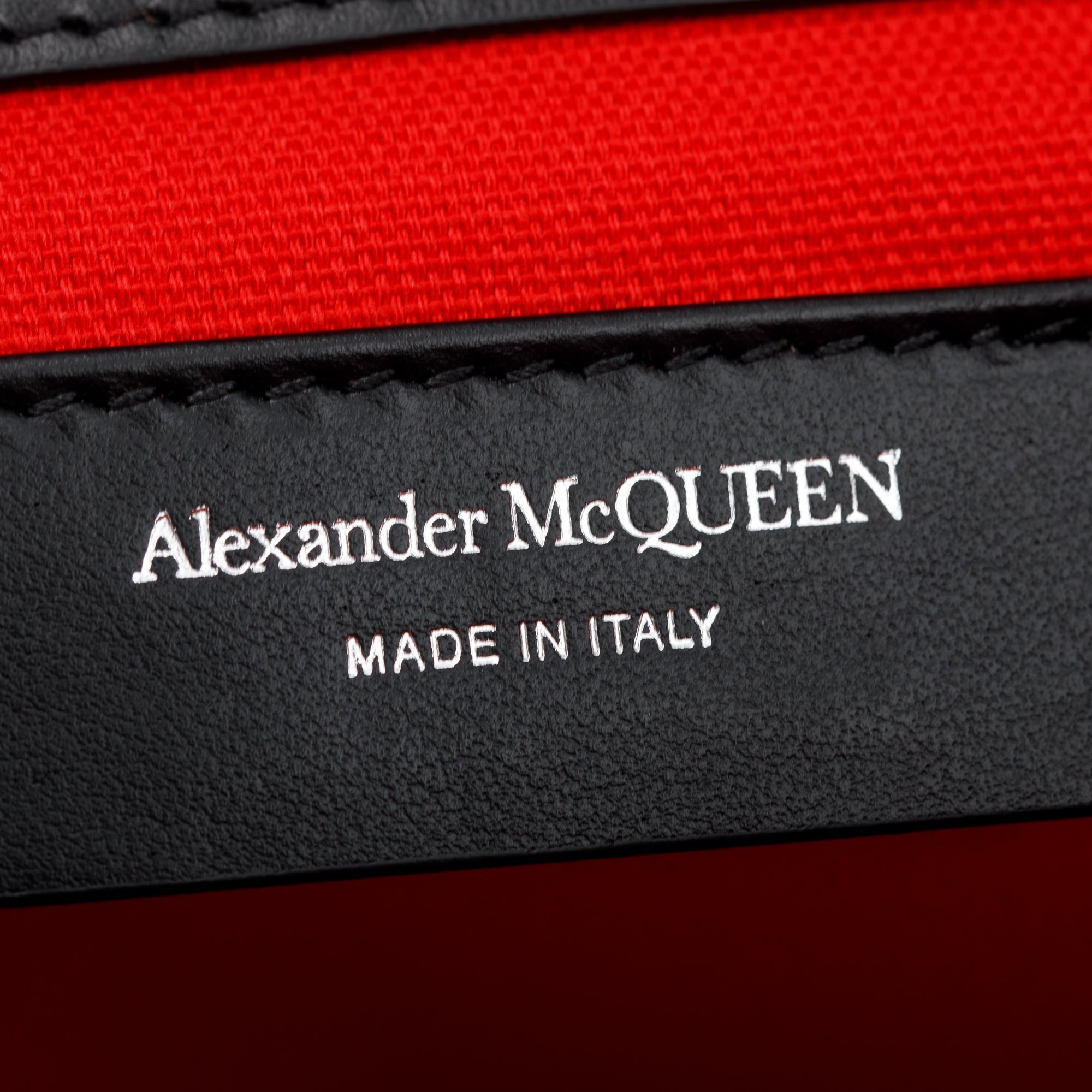 Alexander McQueen Black Calfskin Leather Signature Logo Shopper Tote