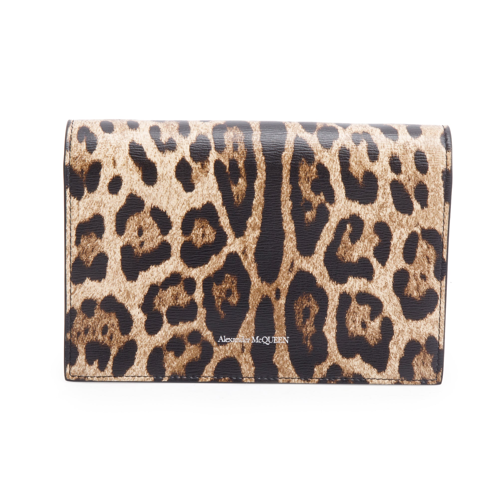 Alexander McQueen Brown Leopard Print Small Skull Chain Bag