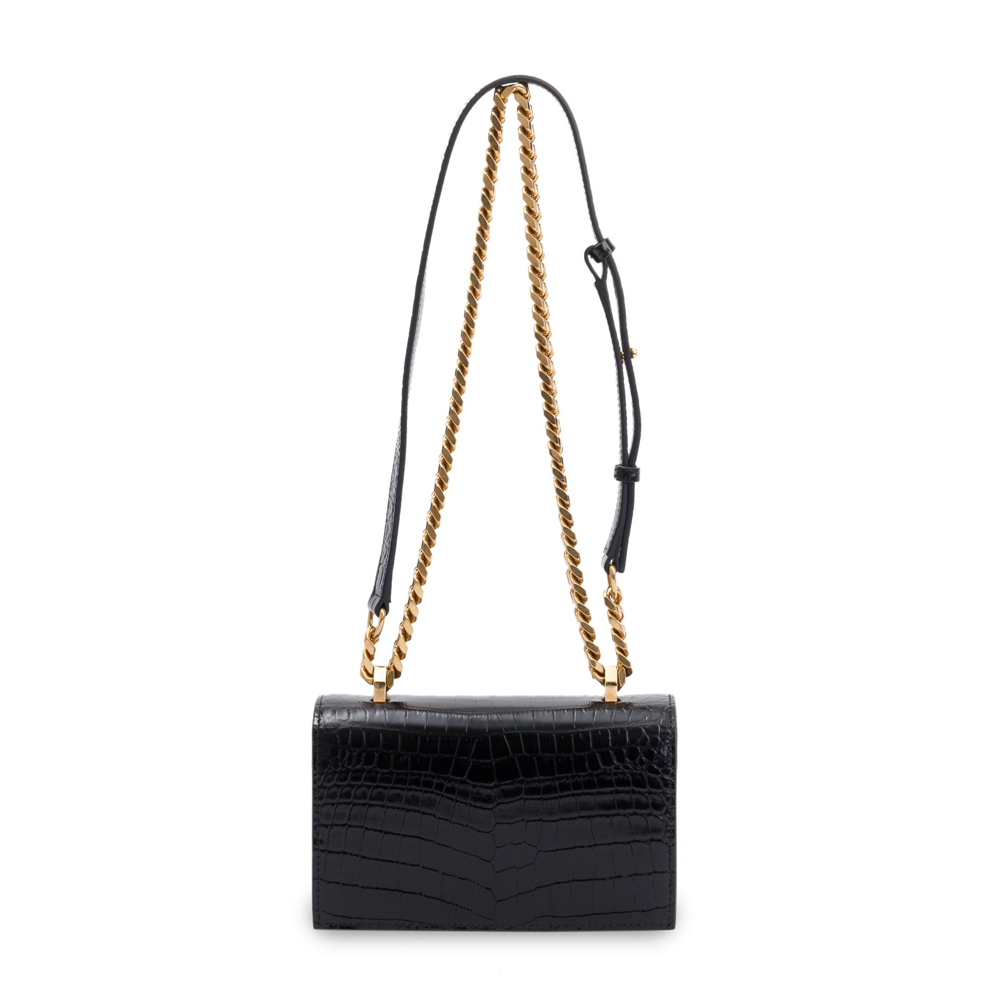 Alexander McQueen Croc Embossed Mini Jewelled Satchel