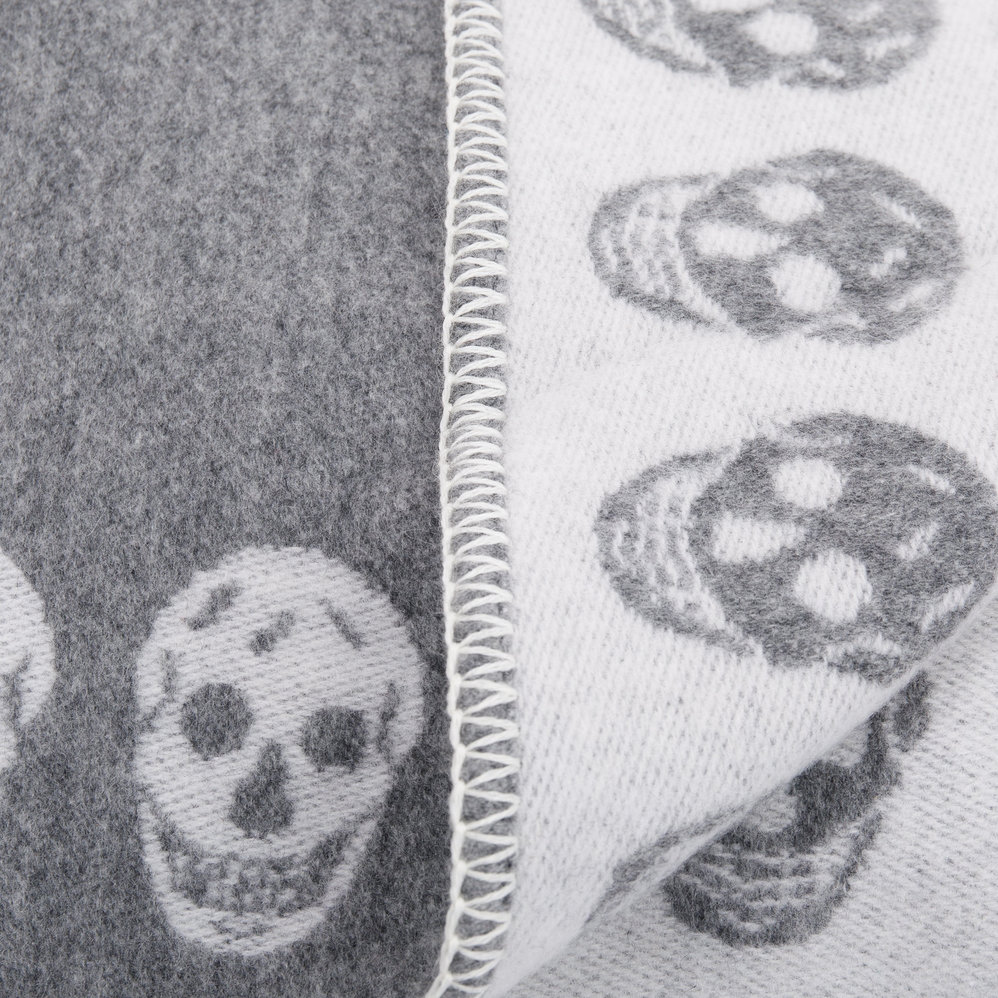 Alexander McQueen Grey Cashmere Skull Cape