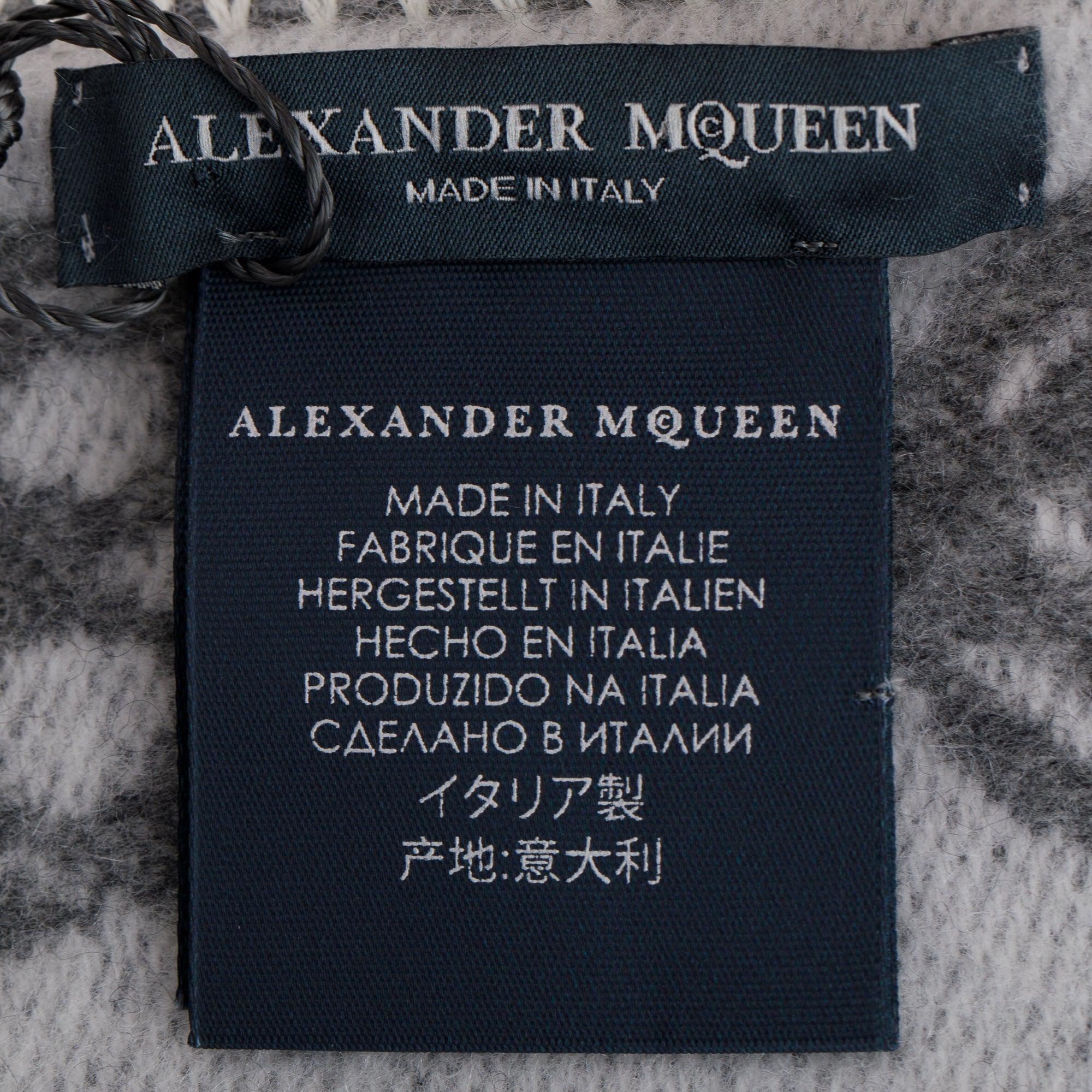 Alexander McQueen Grey Cashmere Skull Cape