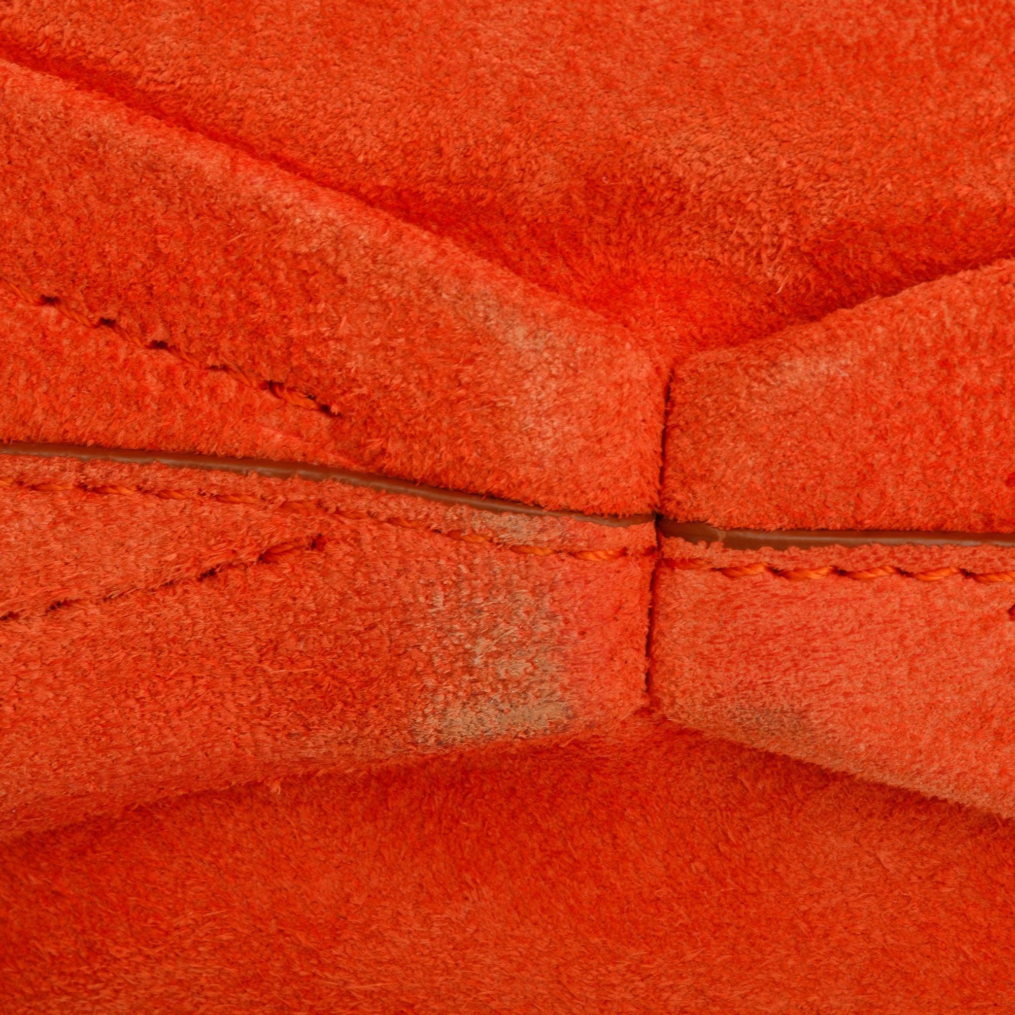 Alexander McQueen Orange Suede Skull Four Ring Soft Clutch