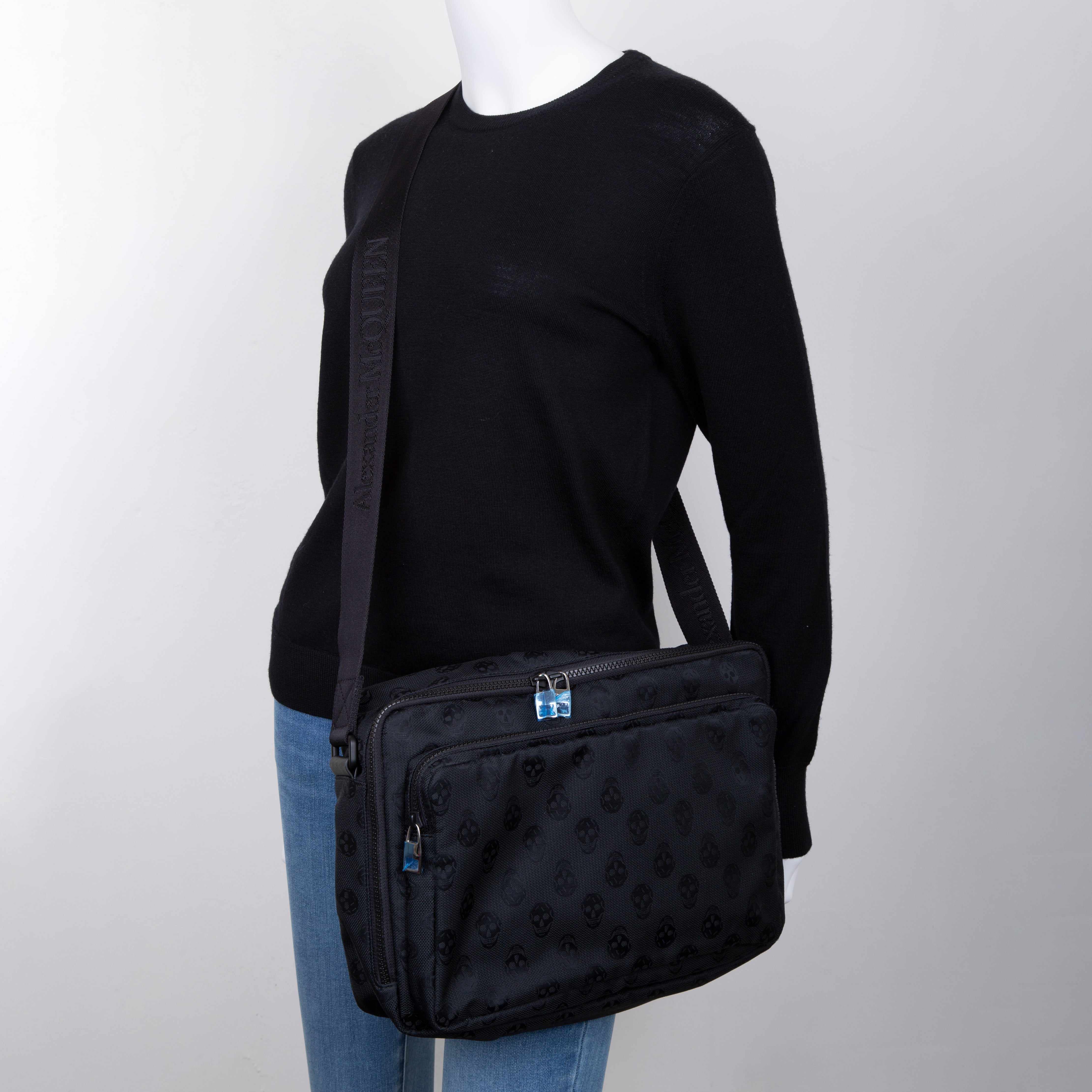 Alexander McQueen Skull Canvas Jacquard Messenger Bag