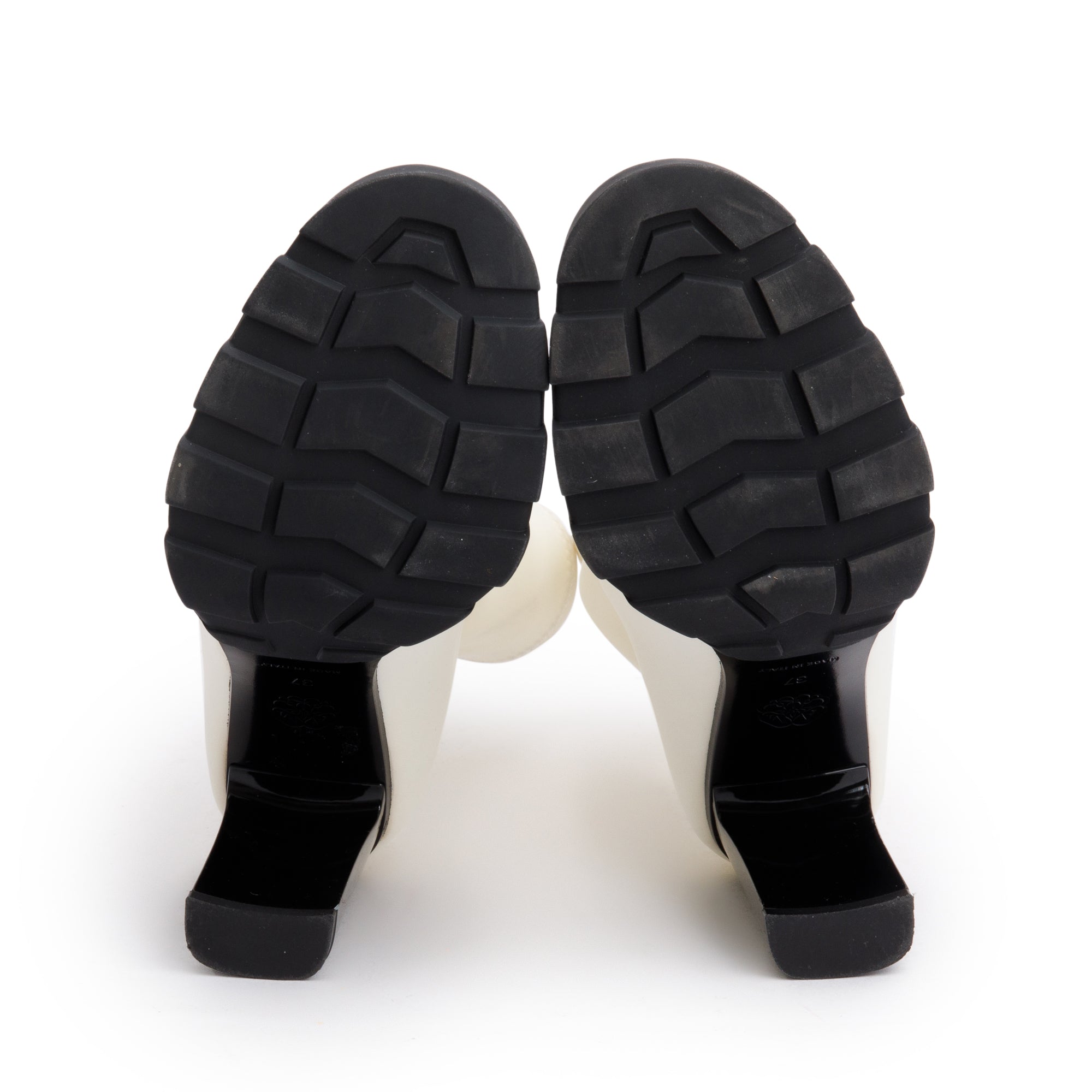 Alexander McQueen White Neoprene Mid-Calf Sock Boots, Size 37