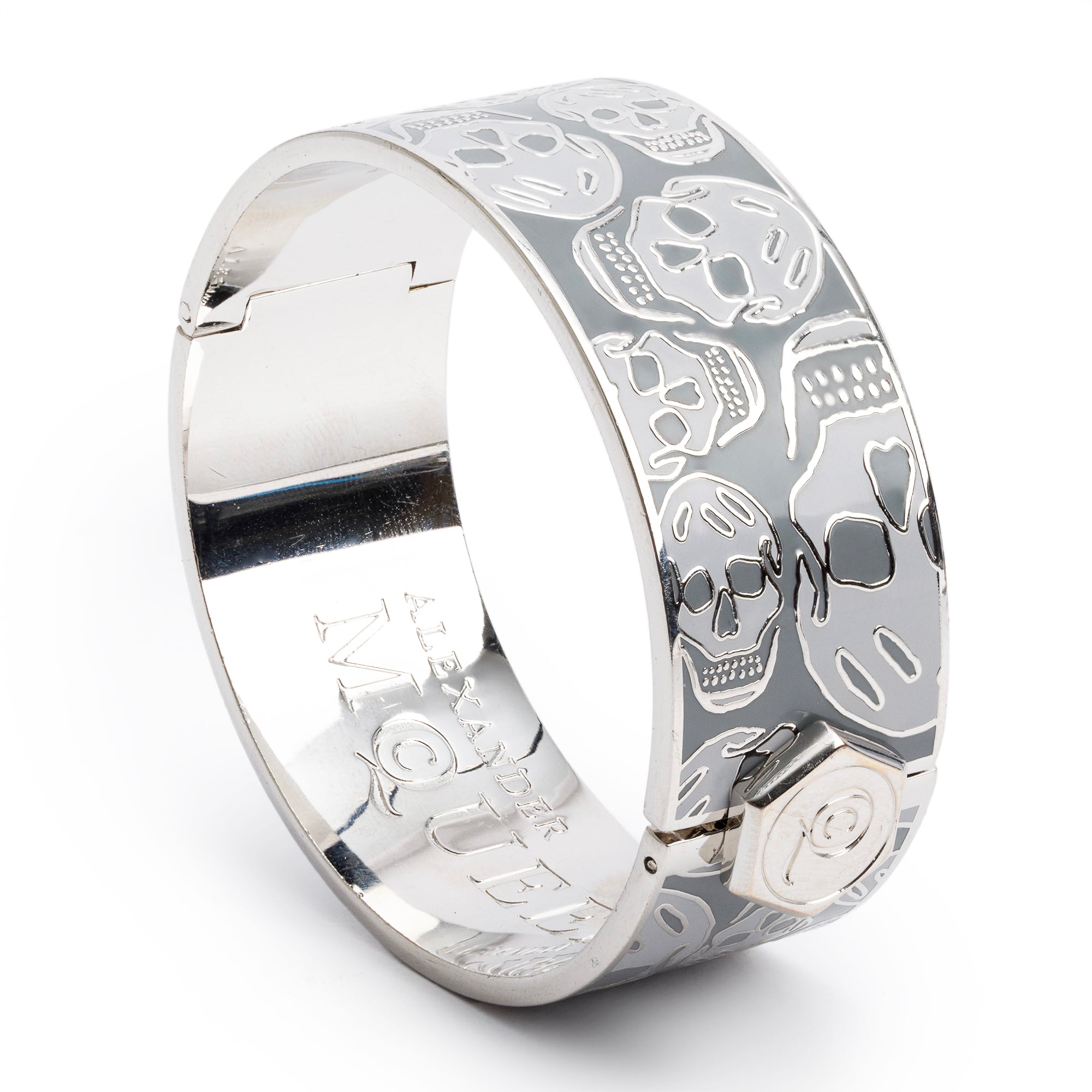 Alexander Mcqueen Enamel Skull Bangle