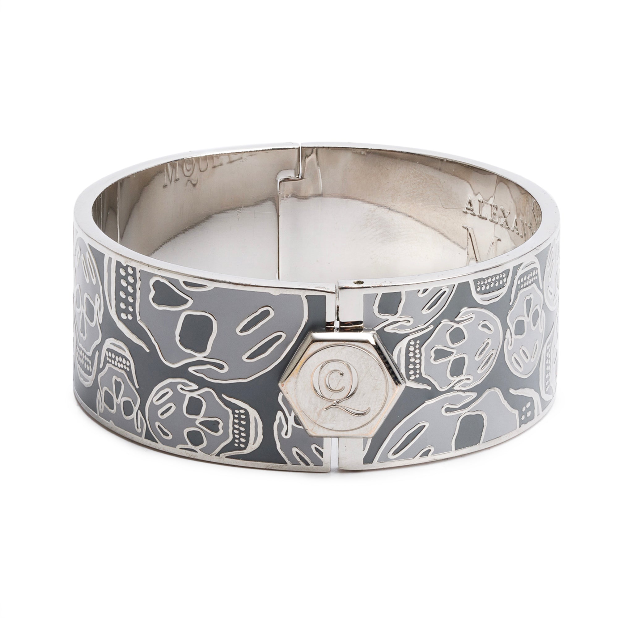 Alexander Mcqueen Enamel Skull Bangle