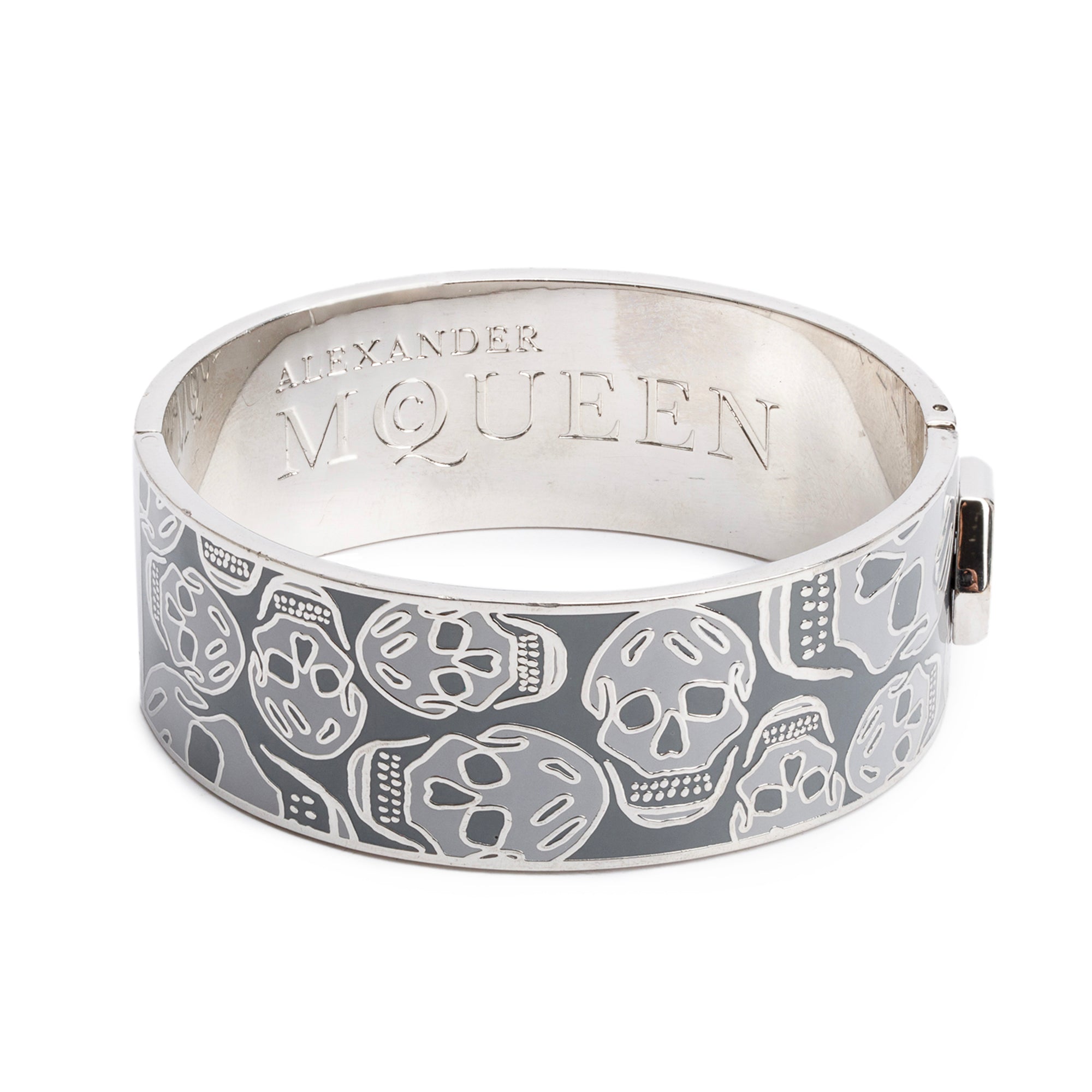 Alexander Mcqueen Enamel Skull Bangle