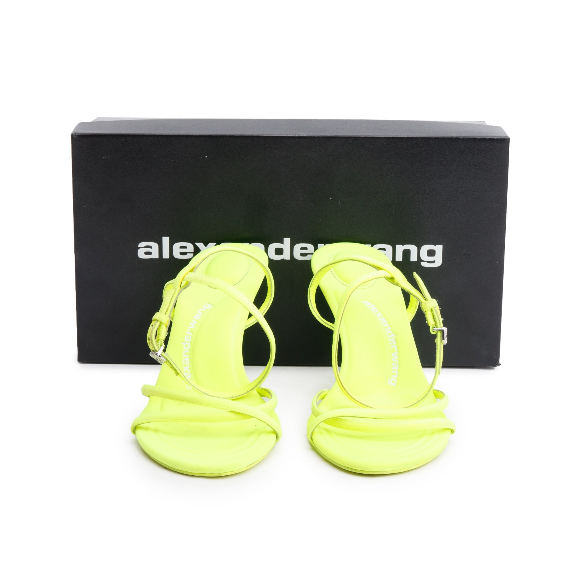 Alexander Wang Neon Green Fabric Dahlia T-Strap Sandals, Size 39 w/ Box