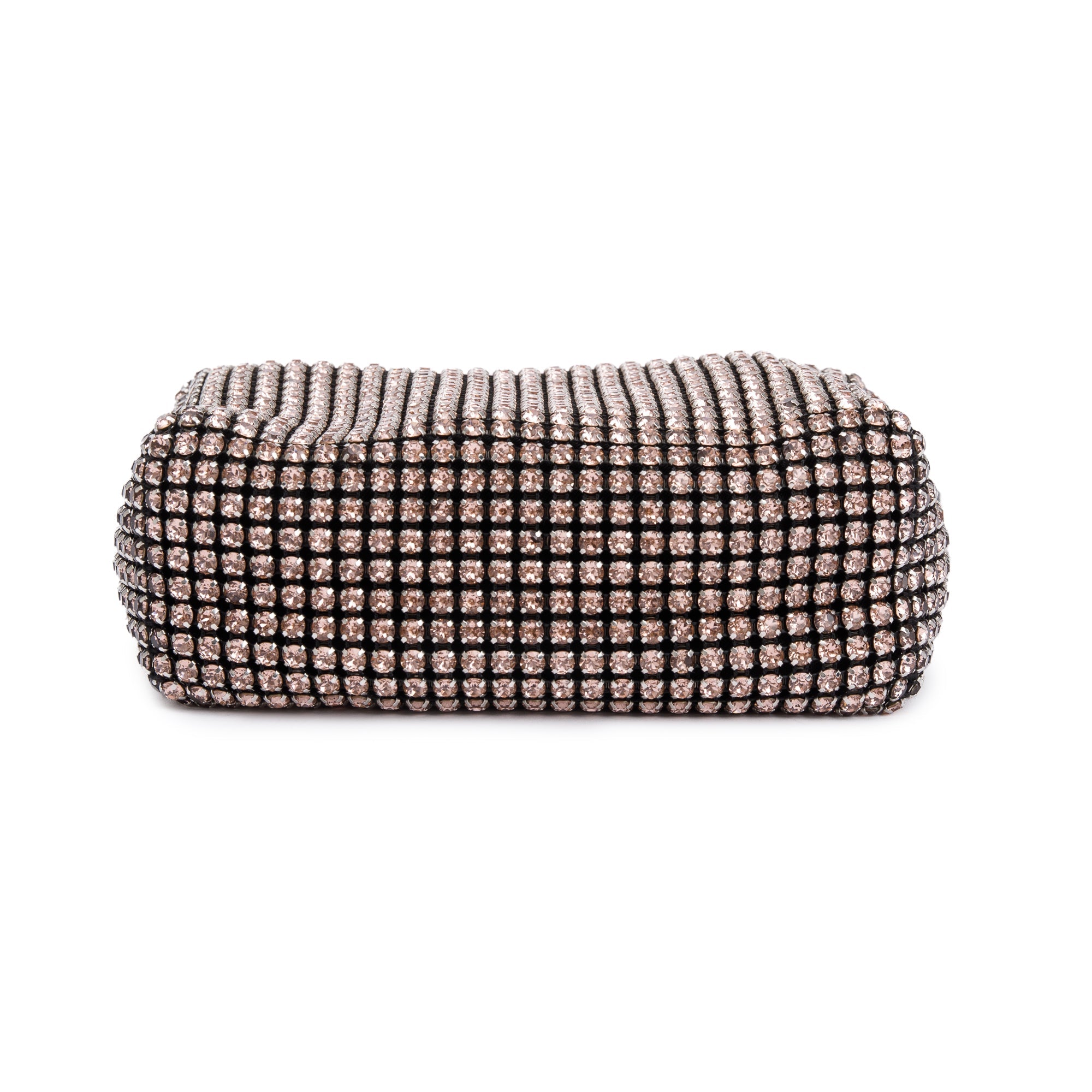 Alexander Wang Pink Crystal Mesh Black Leather Trimmed Heiress Handle Pouch