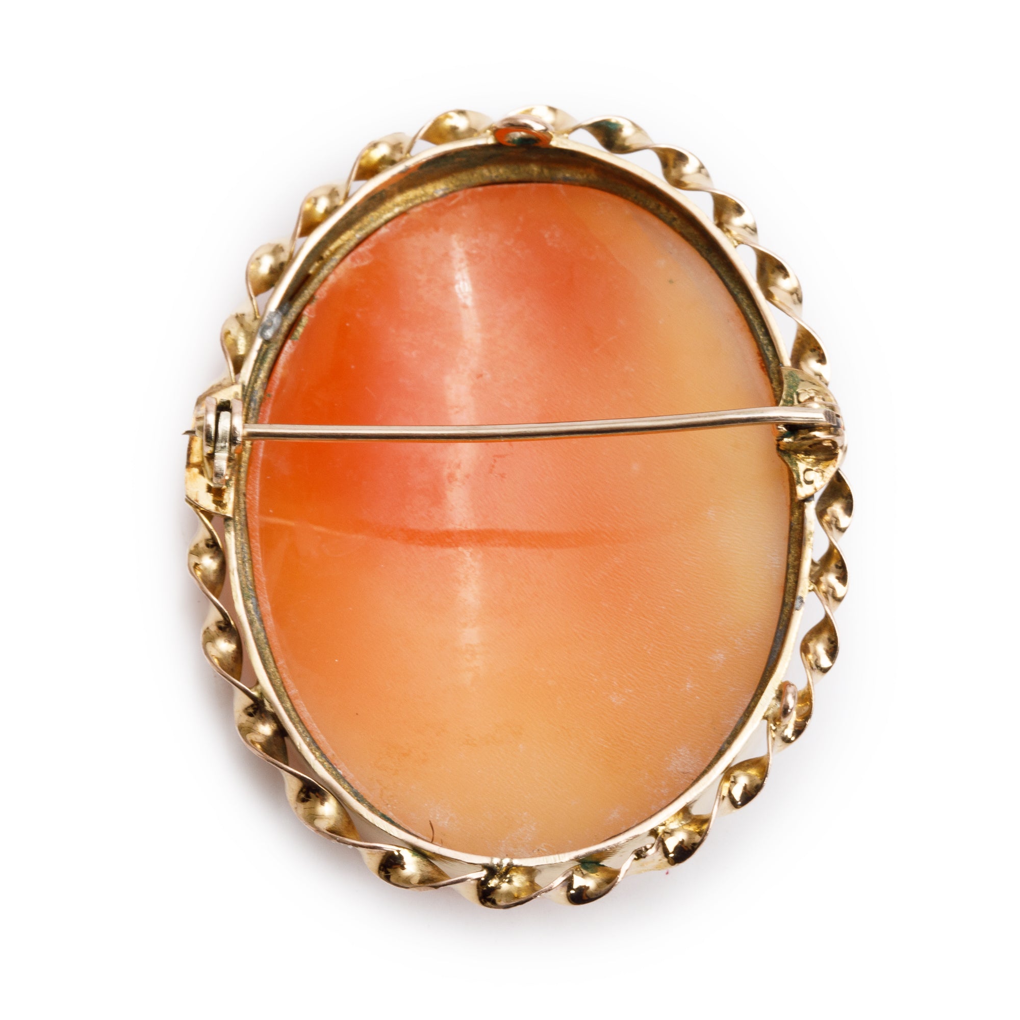 Antique 10k Yellow Gold Cameo Brooch