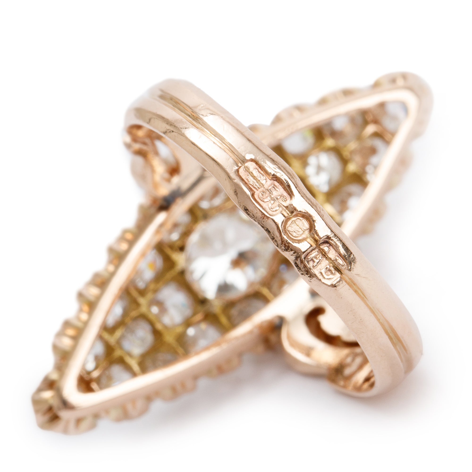 Antique 18k Yellow Gold Diamond Ring, Size 8