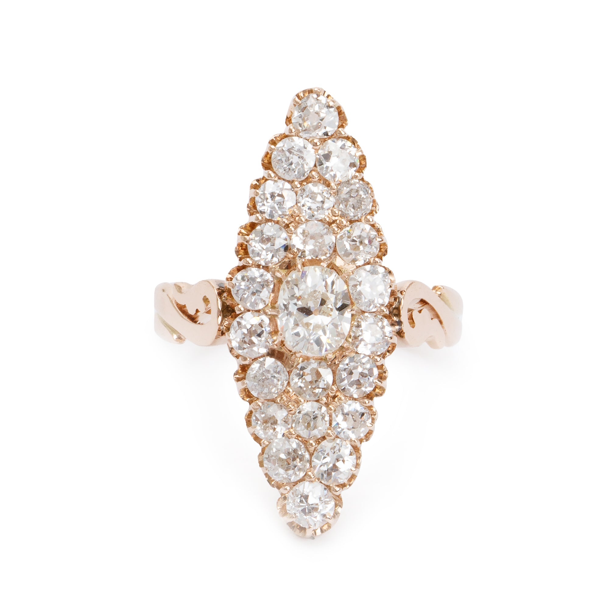 Antique 18k Yellow Gold Diamond Ring, Size 8