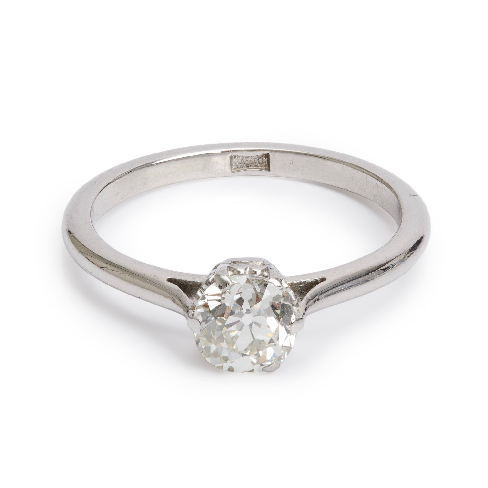 Antique Platinum Solitaire 1.05 ct. Diamond Engagement Ring, Size 8.25