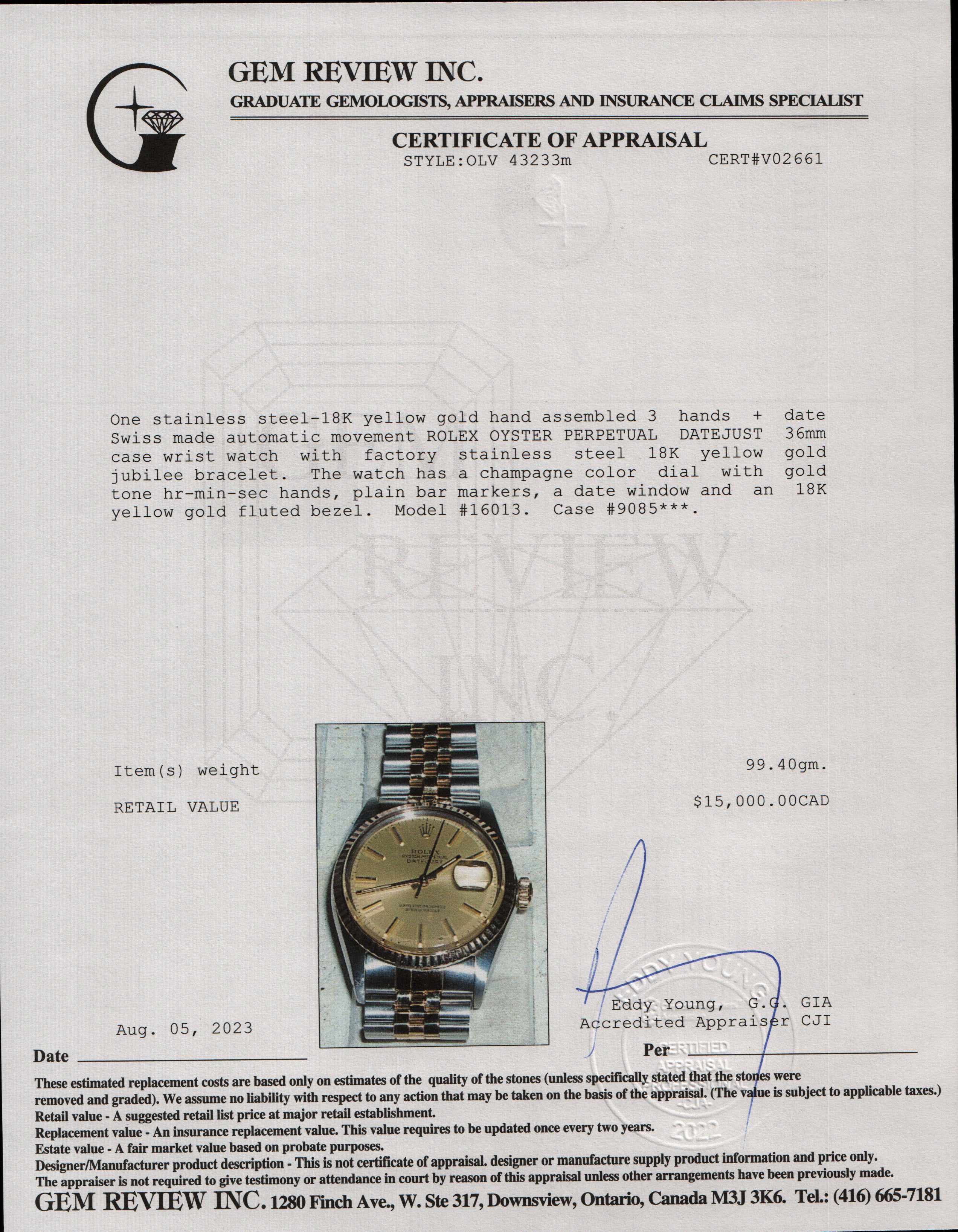Rolex Two-Tone Datejust 36 MM Watch