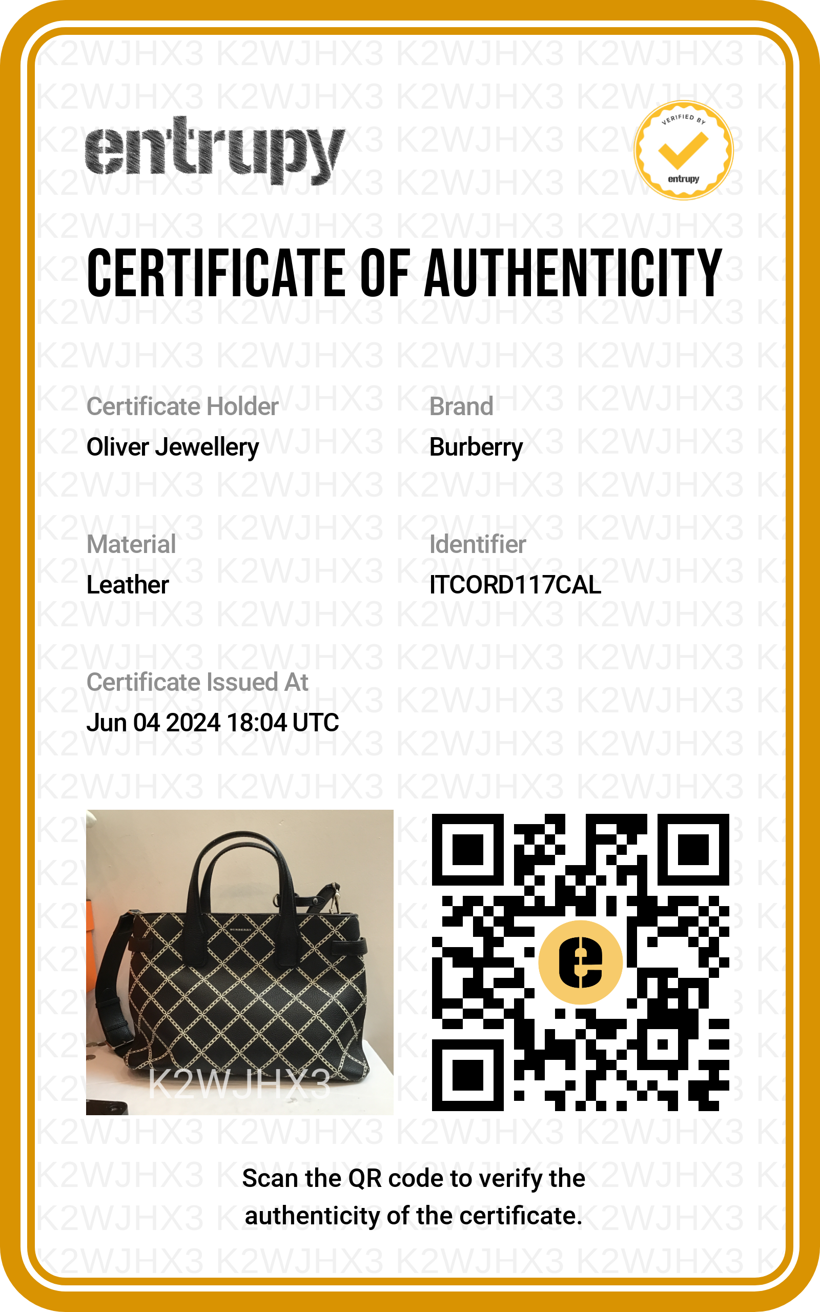 Burberry Black Printed Calfskin Leather Medium Banner NM Tote w/ Strap