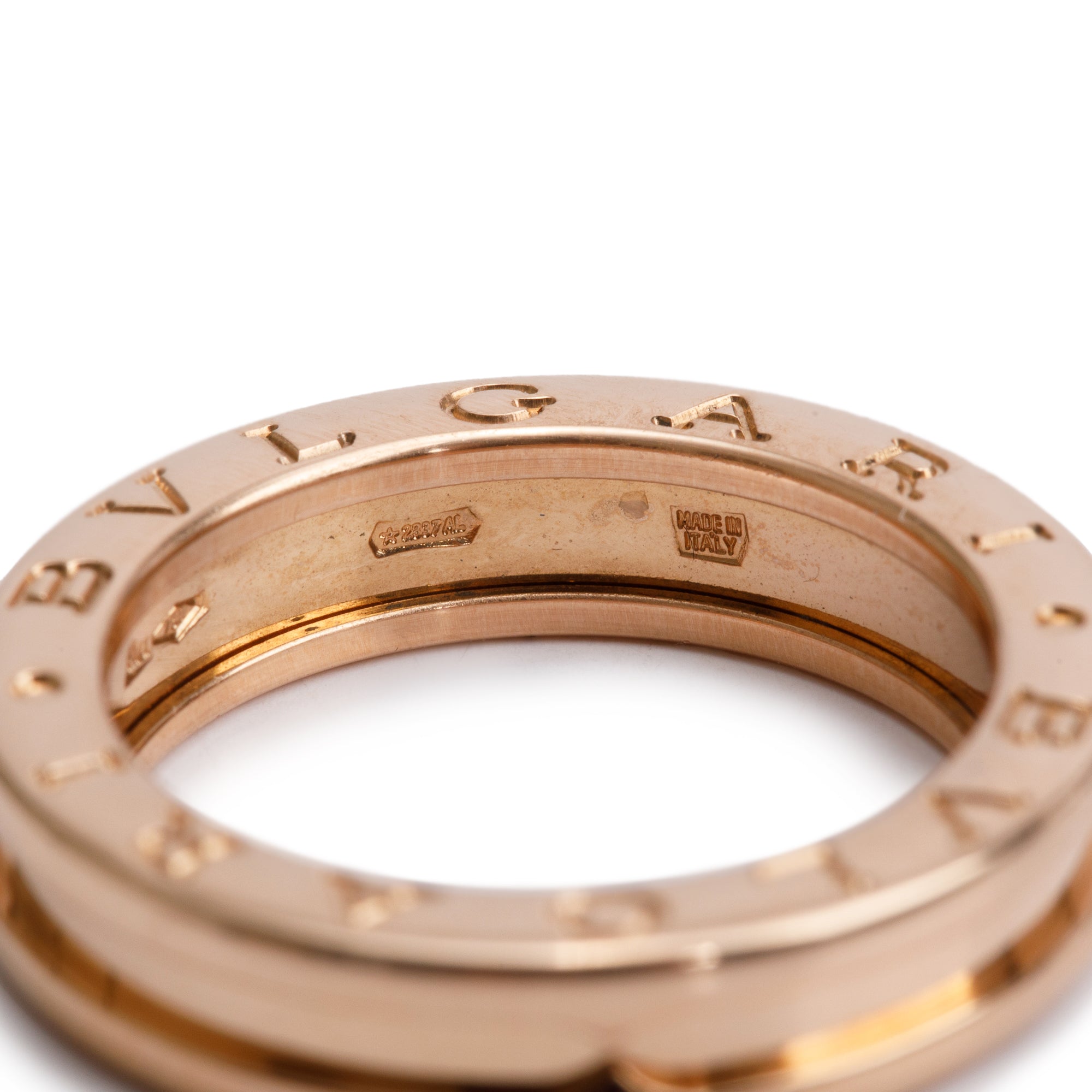 BVLGARI 18k Rose Gold B.Zero1 1-Band Ring, Size 53 6.5 w/ Box & Certificate