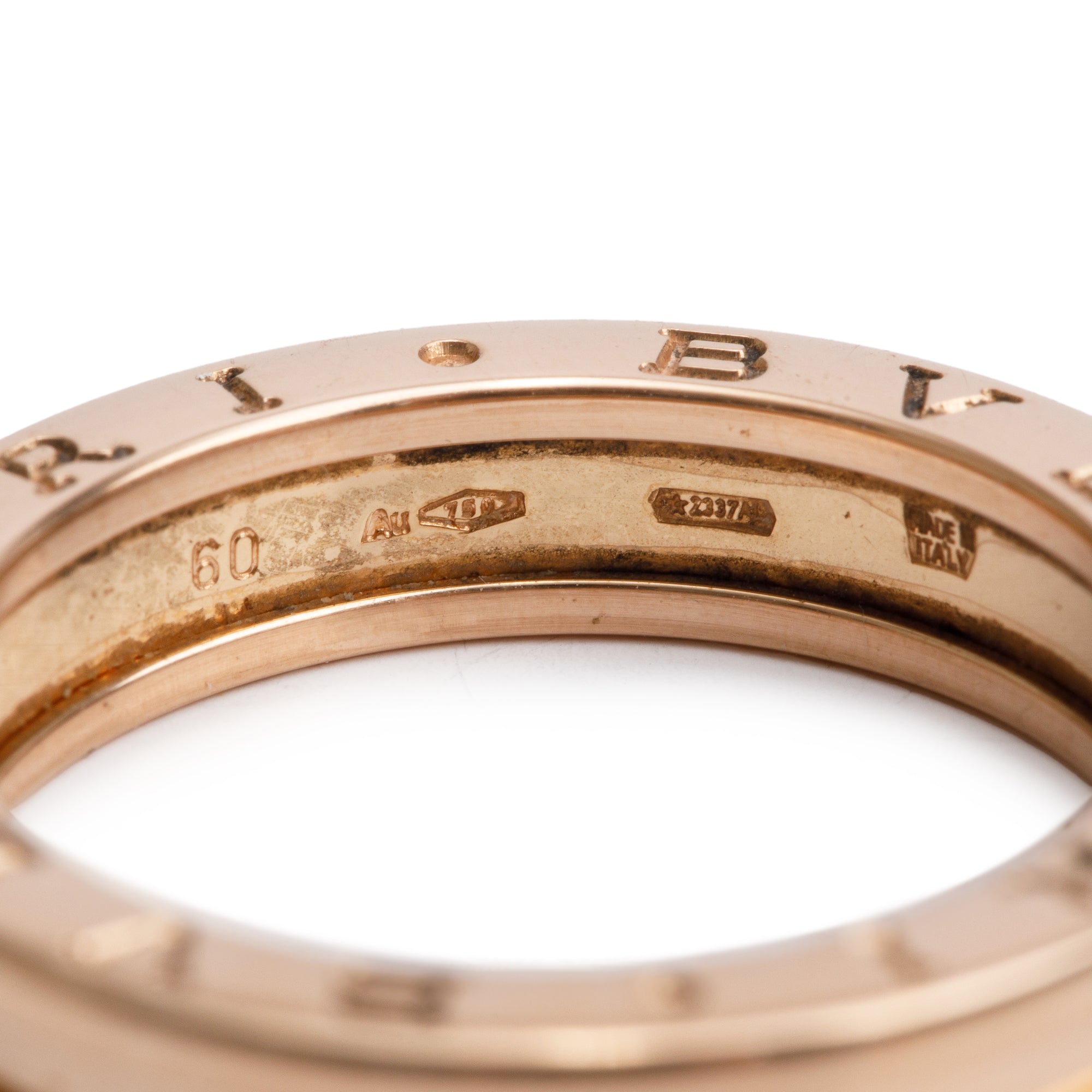 BVLGARI 18k Rose Gold B.Zero1 1-Band Ring, Size 60 9.25