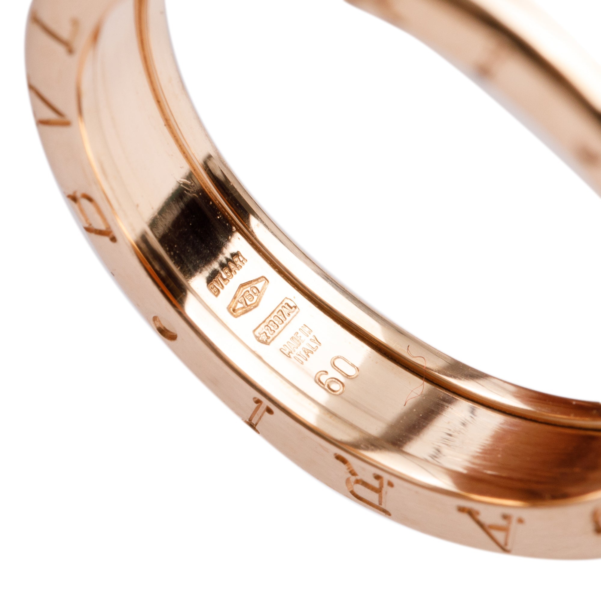 BVLGARI 18k Rose Gold B.Zero1 1-Band Ring, Size 60 9.5
