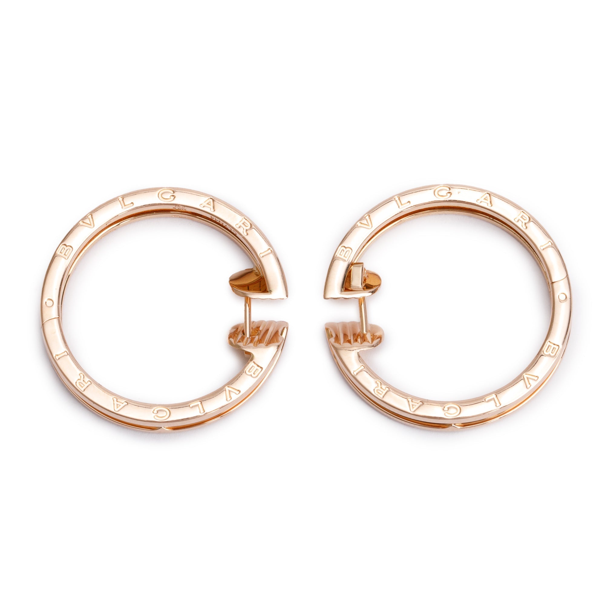 BVLGARI 18k Rose Gold B.Zero1 Hoop Earrings