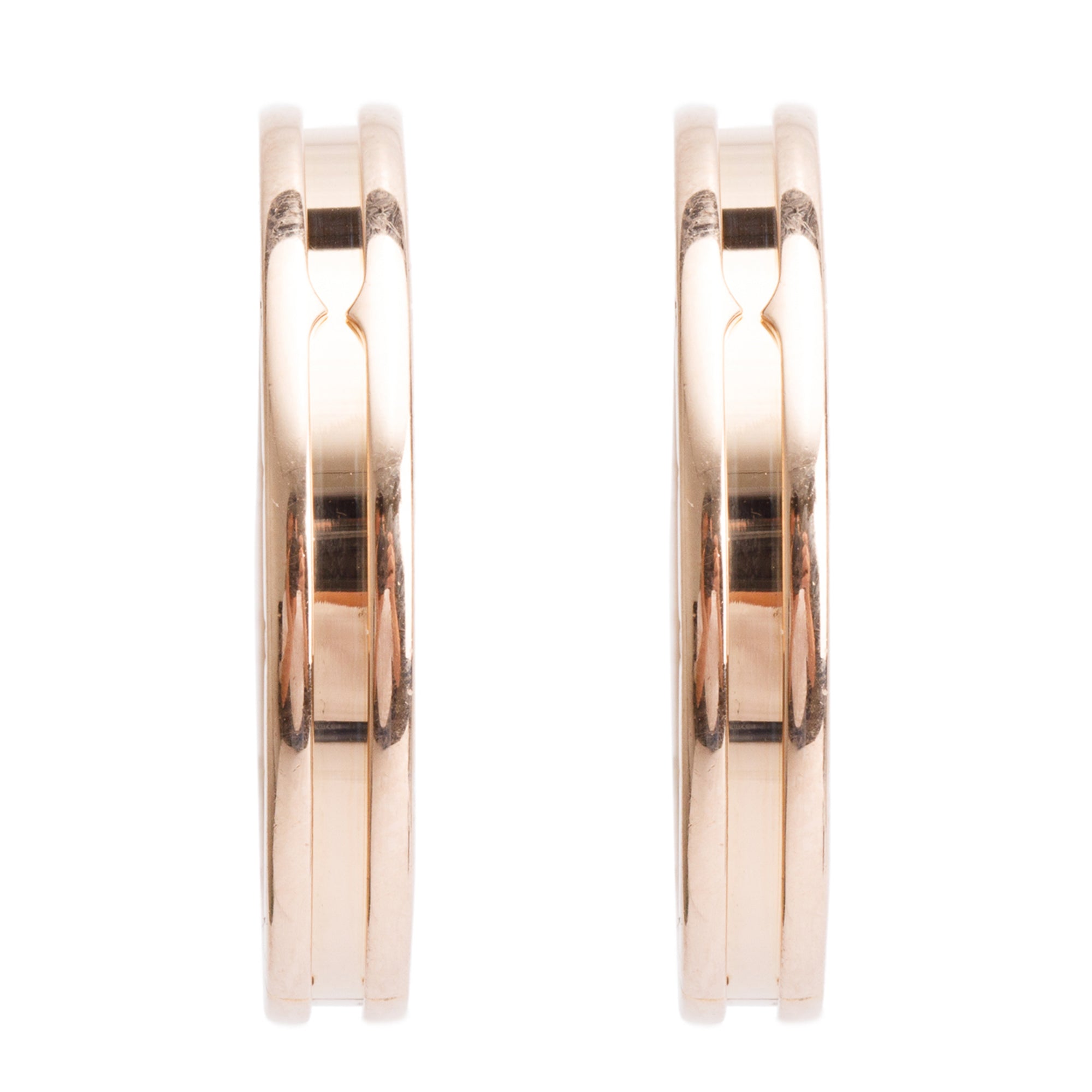 BVLGARI 18k Rose Gold B.Zero1 Hoop Earrings