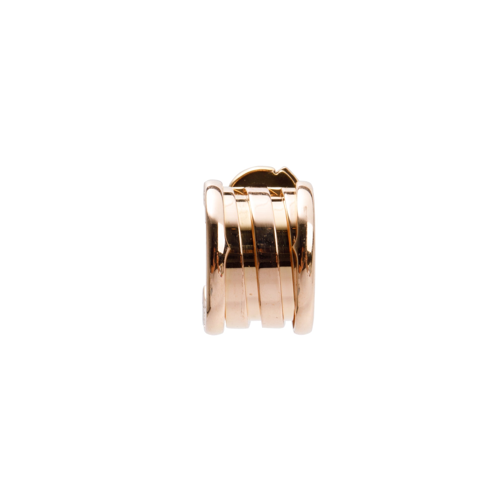 BVLGARI 18k Rose Gold B.Zero1 Hoop Earrings w/ Box