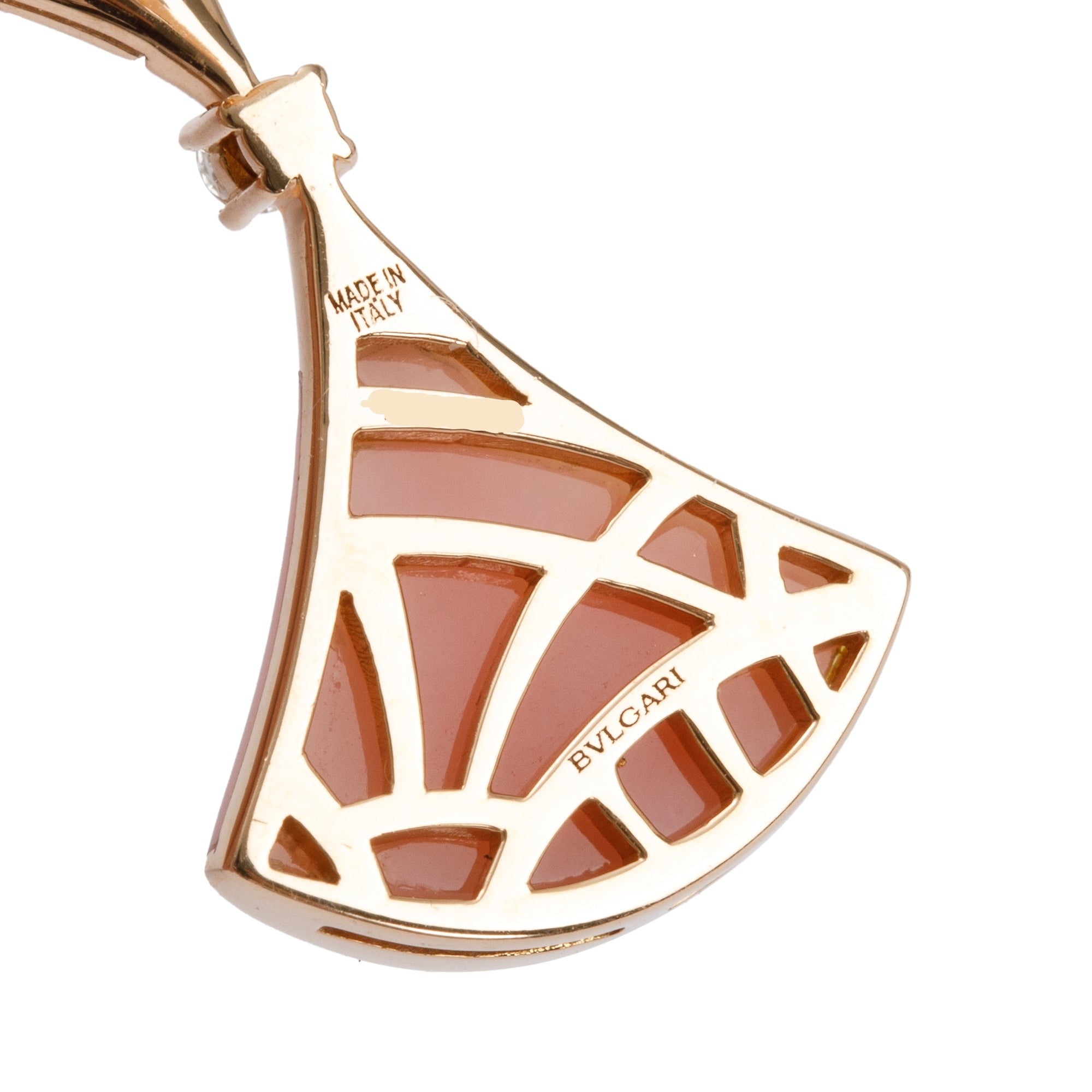 BVLGARI 18k Rose Gold Pink Opal & Diamond Diva's Dream Earrings w/ Box