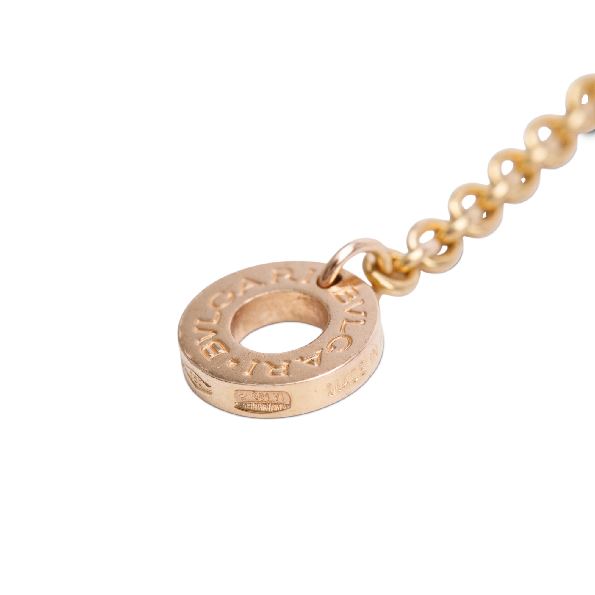 BVLGARI 18k Rose Gold White Ceramic B.Zero1 Pendant Necklace w/ Box & Certificate