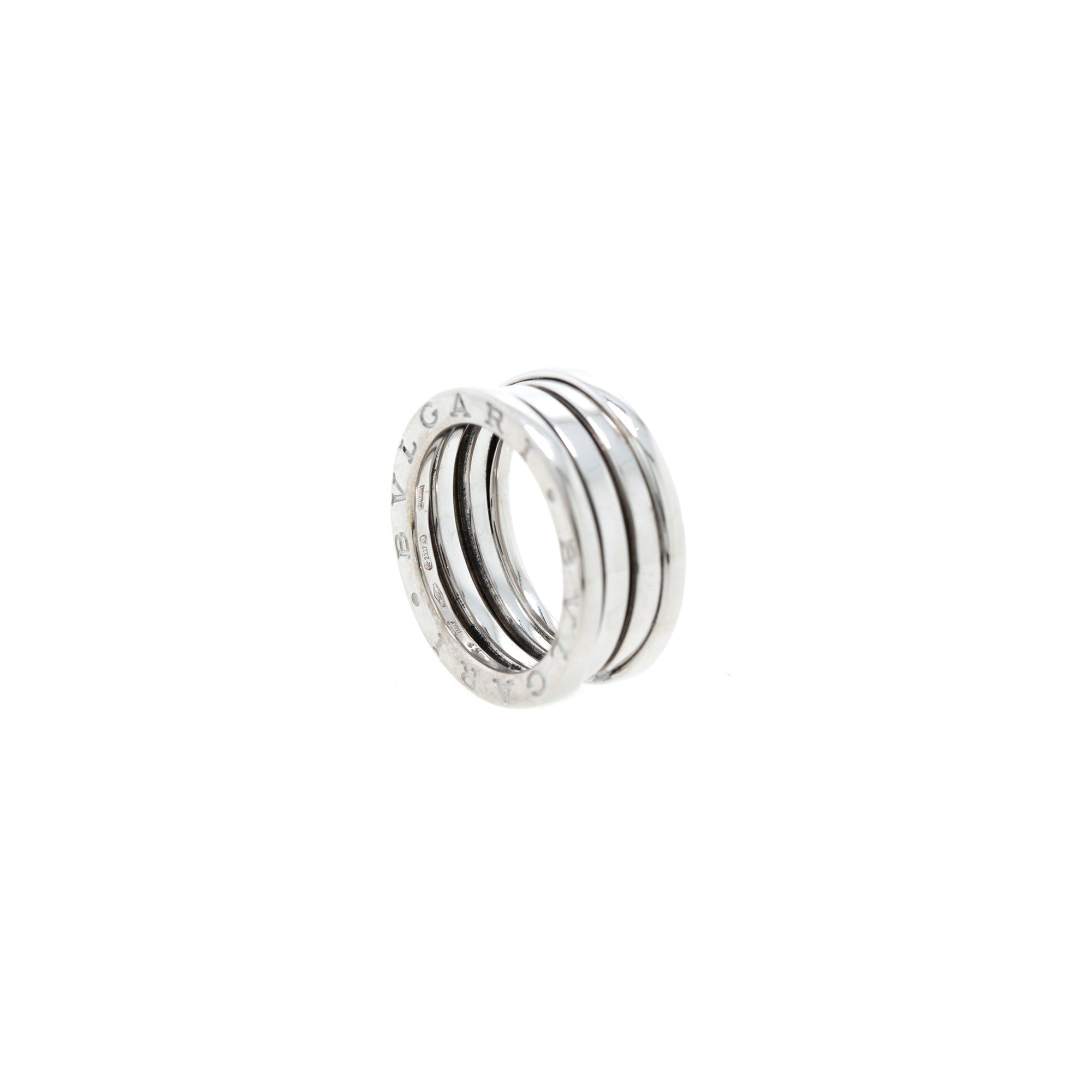 BVLGARI 18k White Gold B.Zero1 3-Band Ring