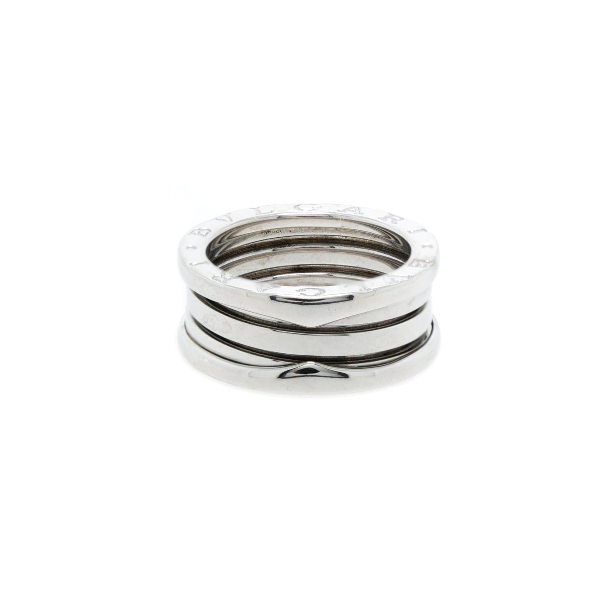 BVLGARI 18k White Gold B.Zero1 3-Band Ring