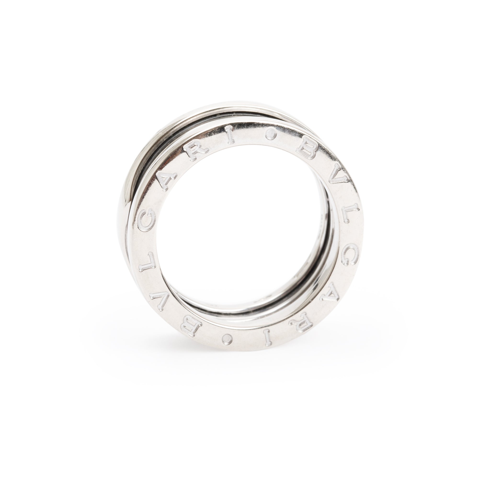BVLGARI 18k White Gold B.Zero1 Three-Band Ring, Size 52 6