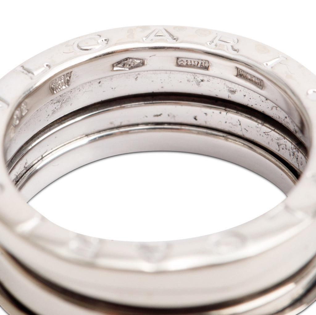 BVLGARI 18k White Gold B.Zero1 Three-Band Ring, Size 52 6