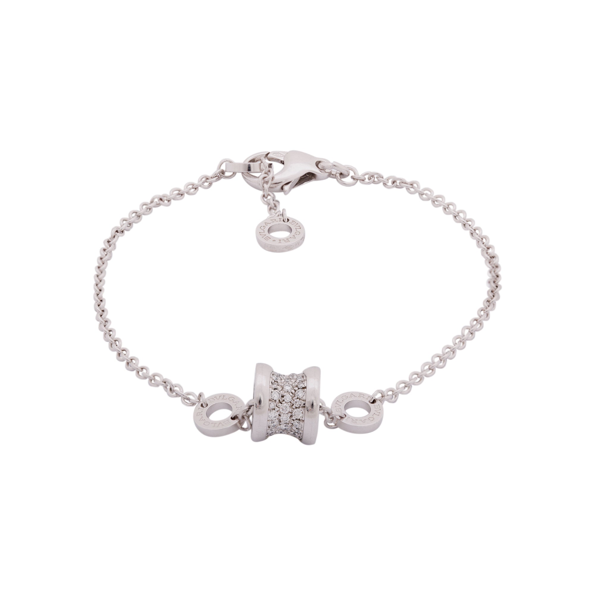 BVLGARI 18k White Gold Diamond B.Zero1 Bracelet w/ Certificate