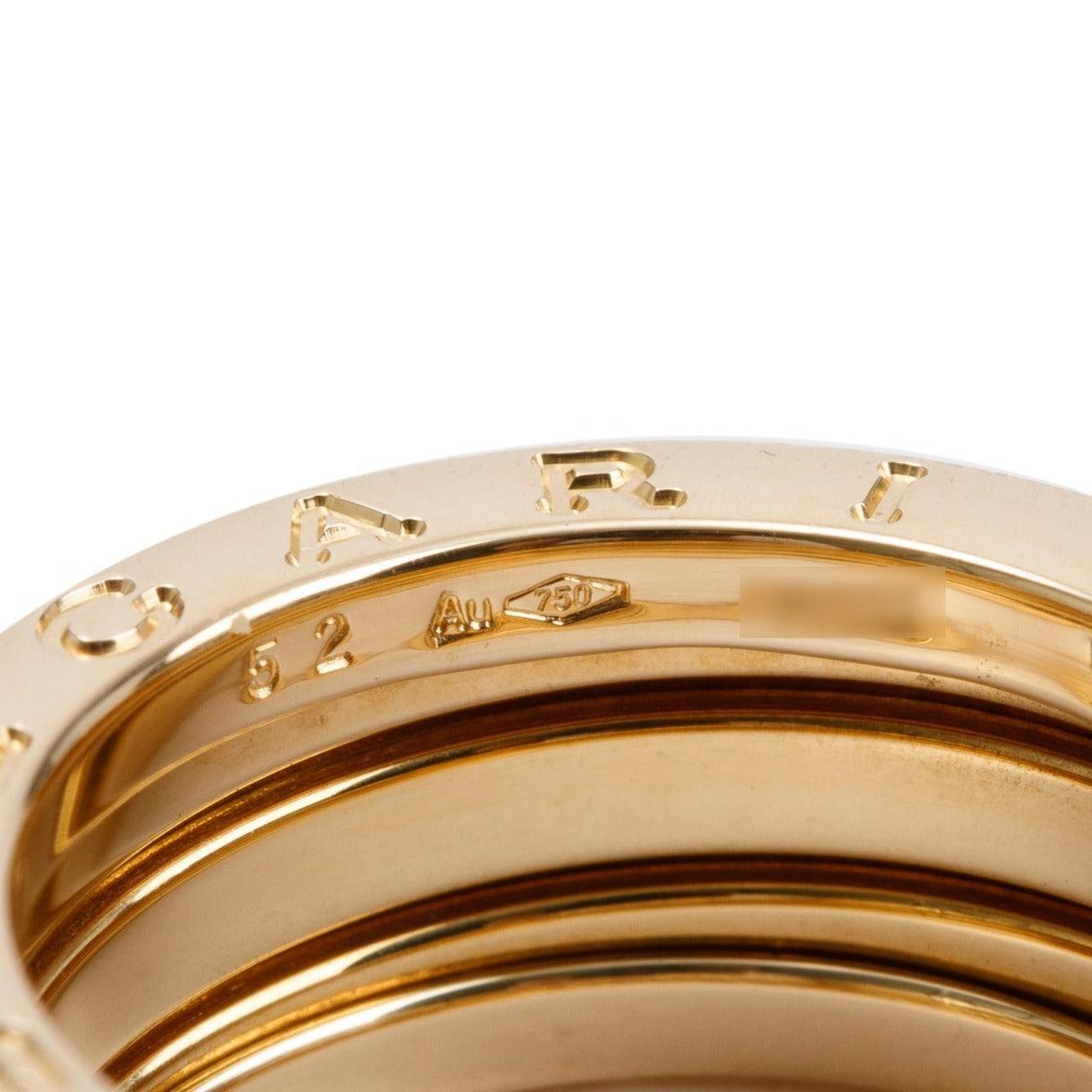 BVLGARI 18k Yellow Gold B.Zero1 3-Band Ring, Size 52 6
