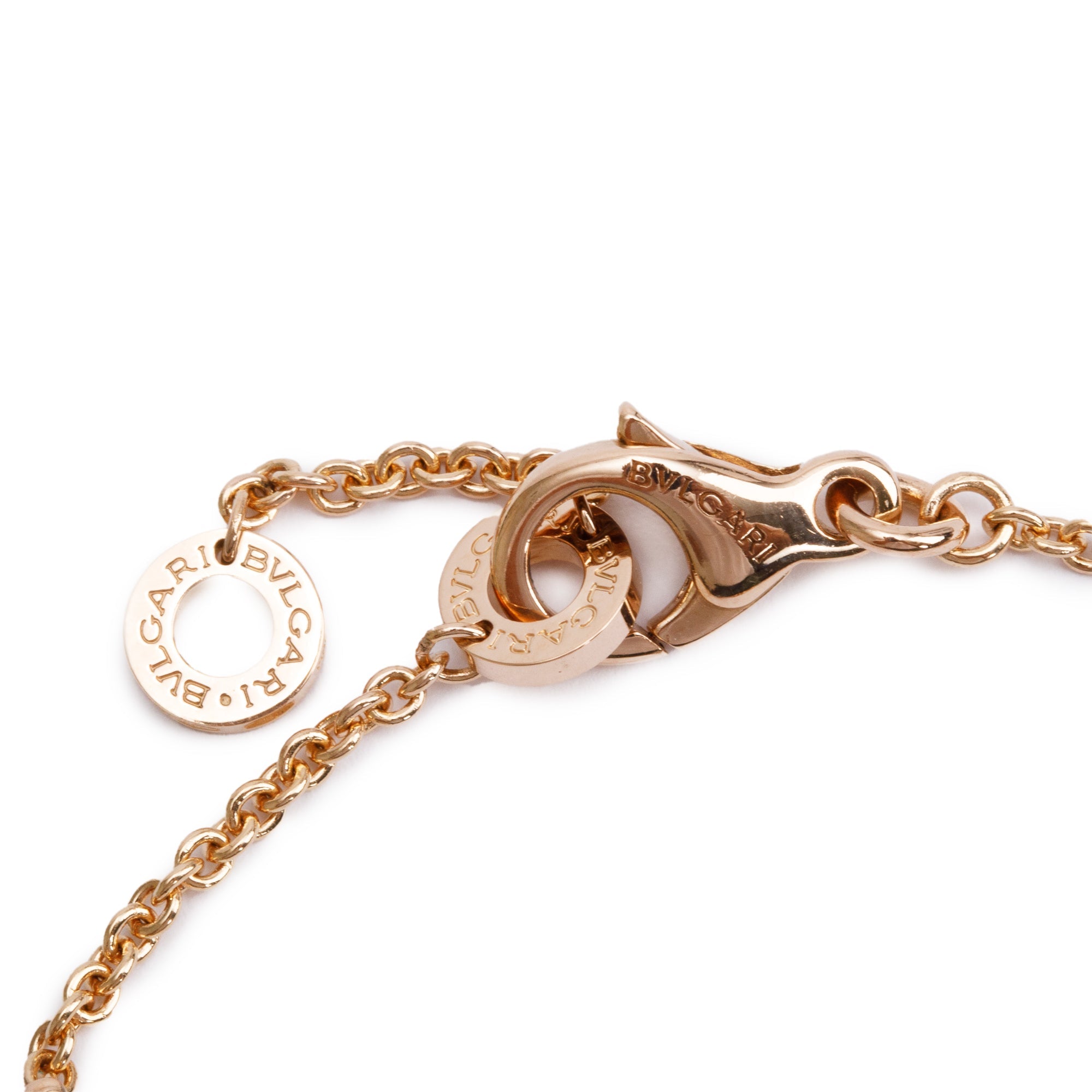 BVLGARI 2022 18k Rose Gold Malachite & Mother of Pearl Diva's Dream Bracelet w/ Pouch & Certificate