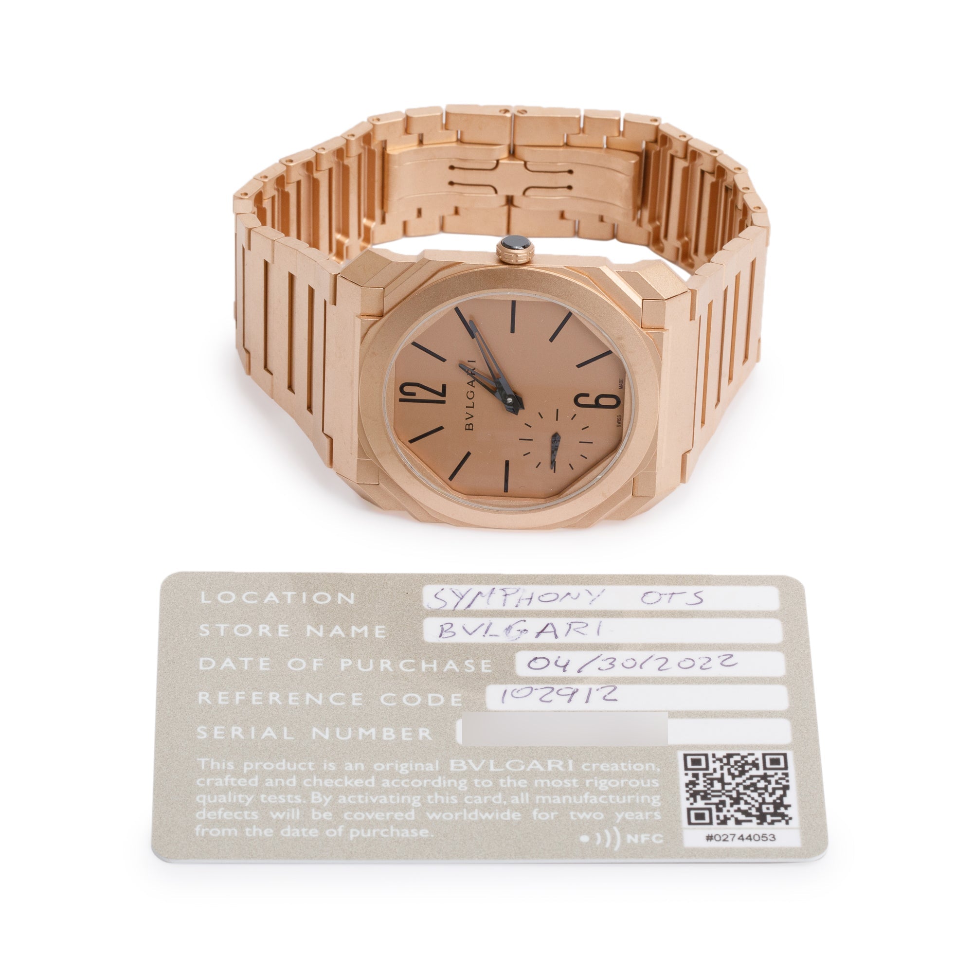 BVLGARI 2022 18k Rose Gold Octo Finissimo 40 MM Automatic Watch w/ Certificate