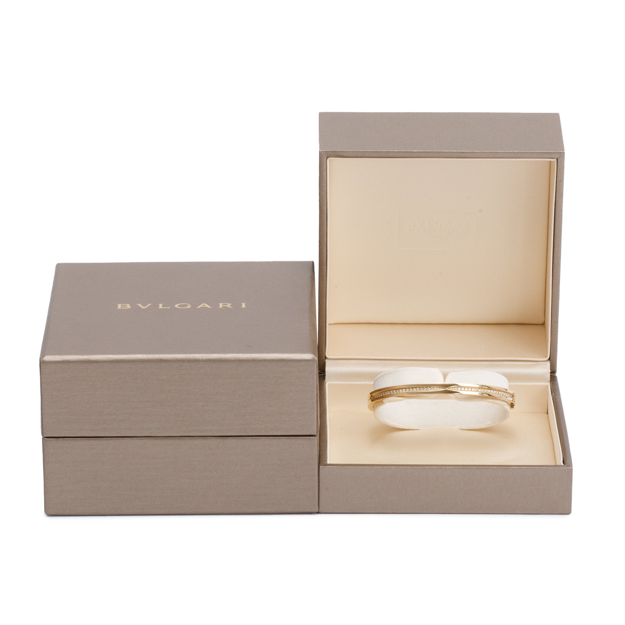 BVLGARI 2022 18k Yellow Gold Diamond B.Zero1 Bracelet w/ Box