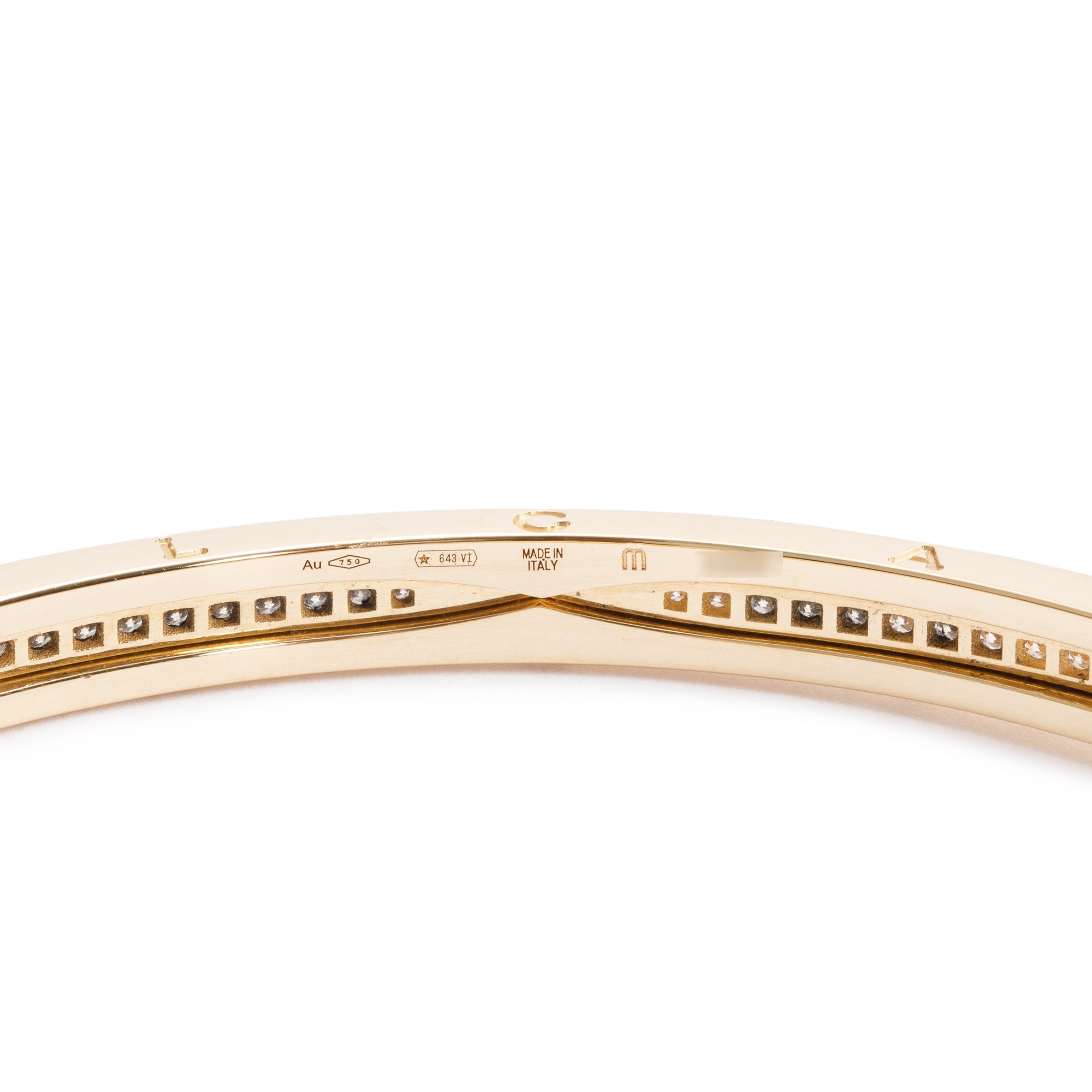 BVLGARI 2022 18k Yellow Gold Diamond B.Zero1 Bracelet w/ Box